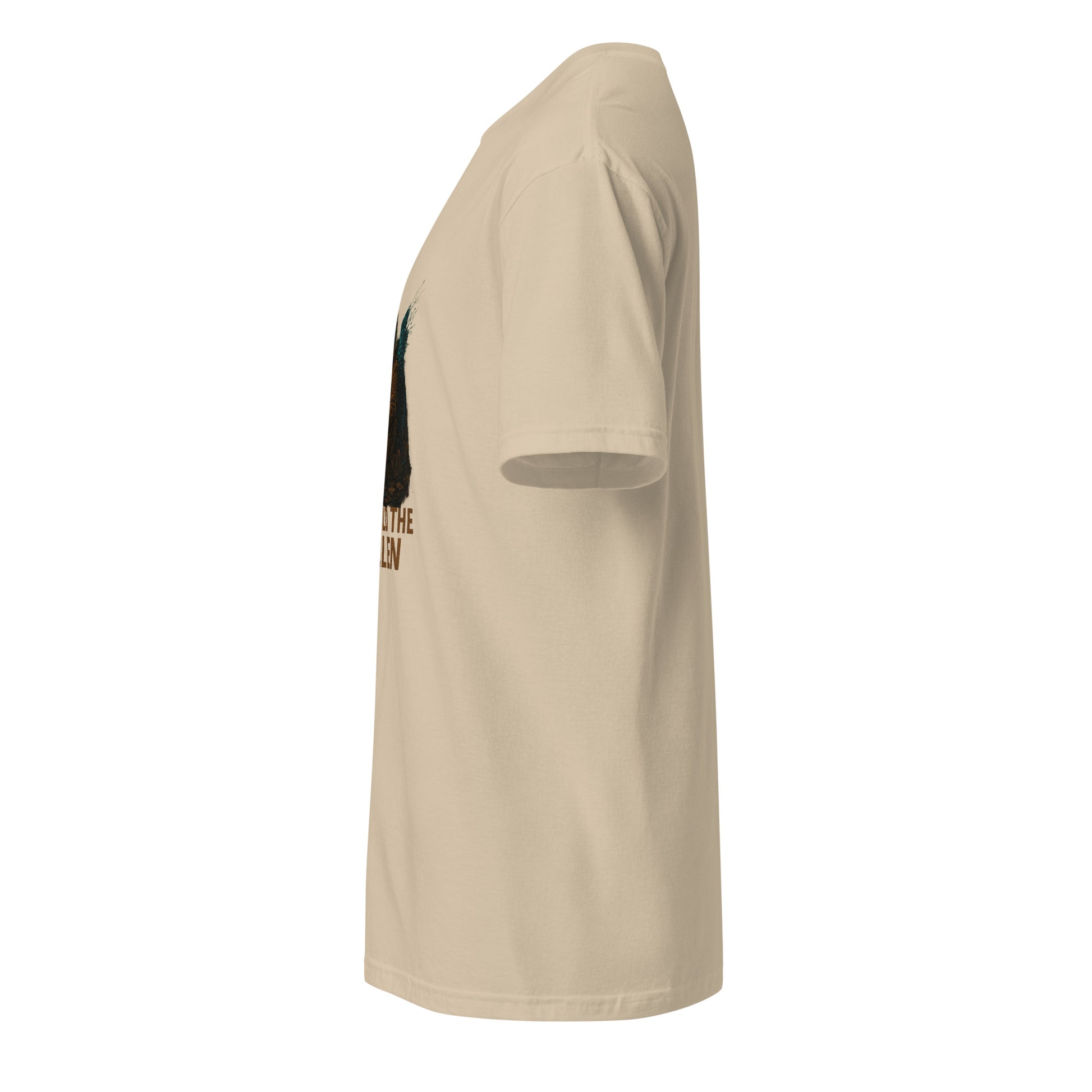 Digital Saint of Ruins - Cyber Faith - Short-Sleeve Unisex T-Shirt - Graphic Tee - Sand  - Left side