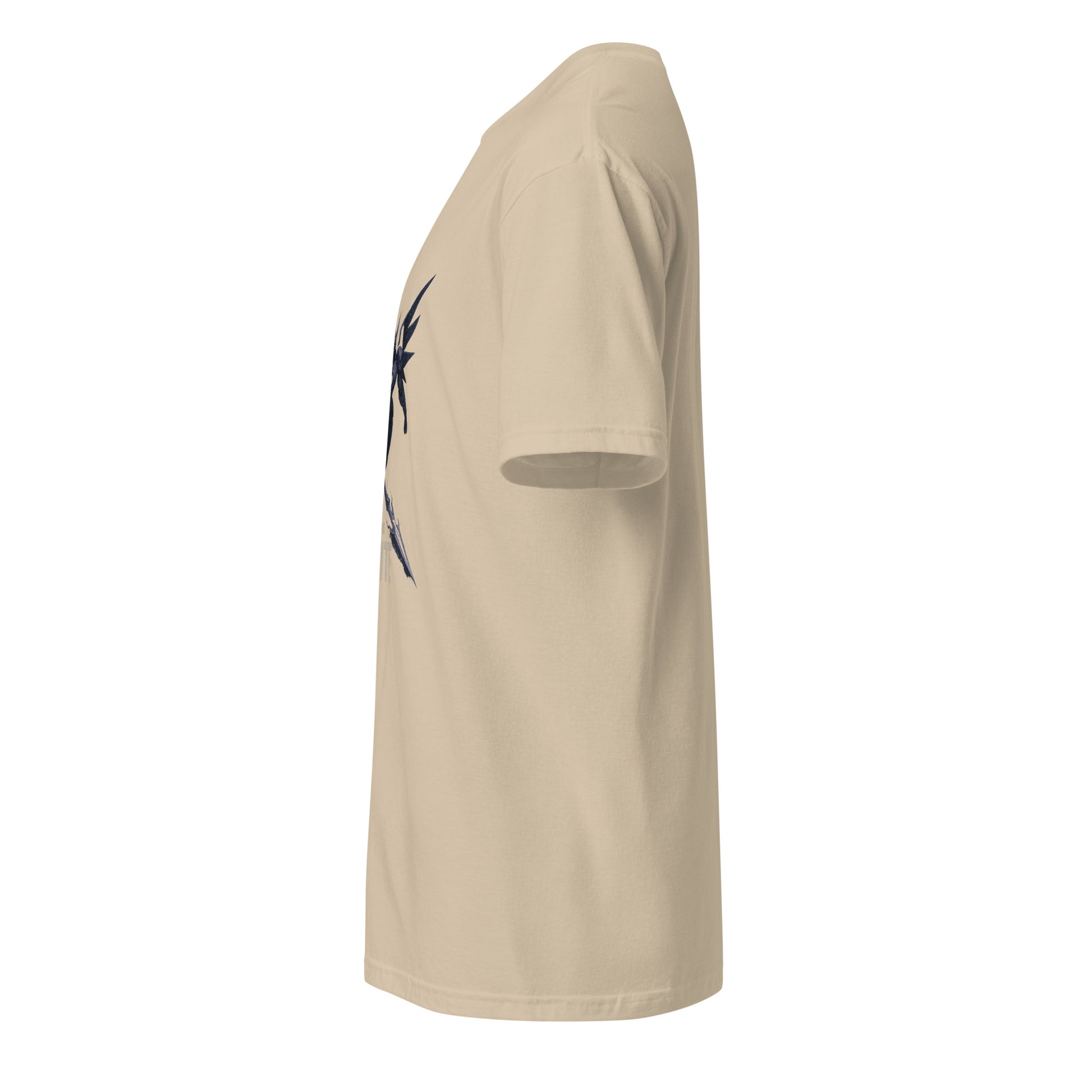 Void Seraph Enforcer – “Guard the Infinite.” - Short-Sleeve Unisex T-Shirt - Graphic Tee - Sand - Left side