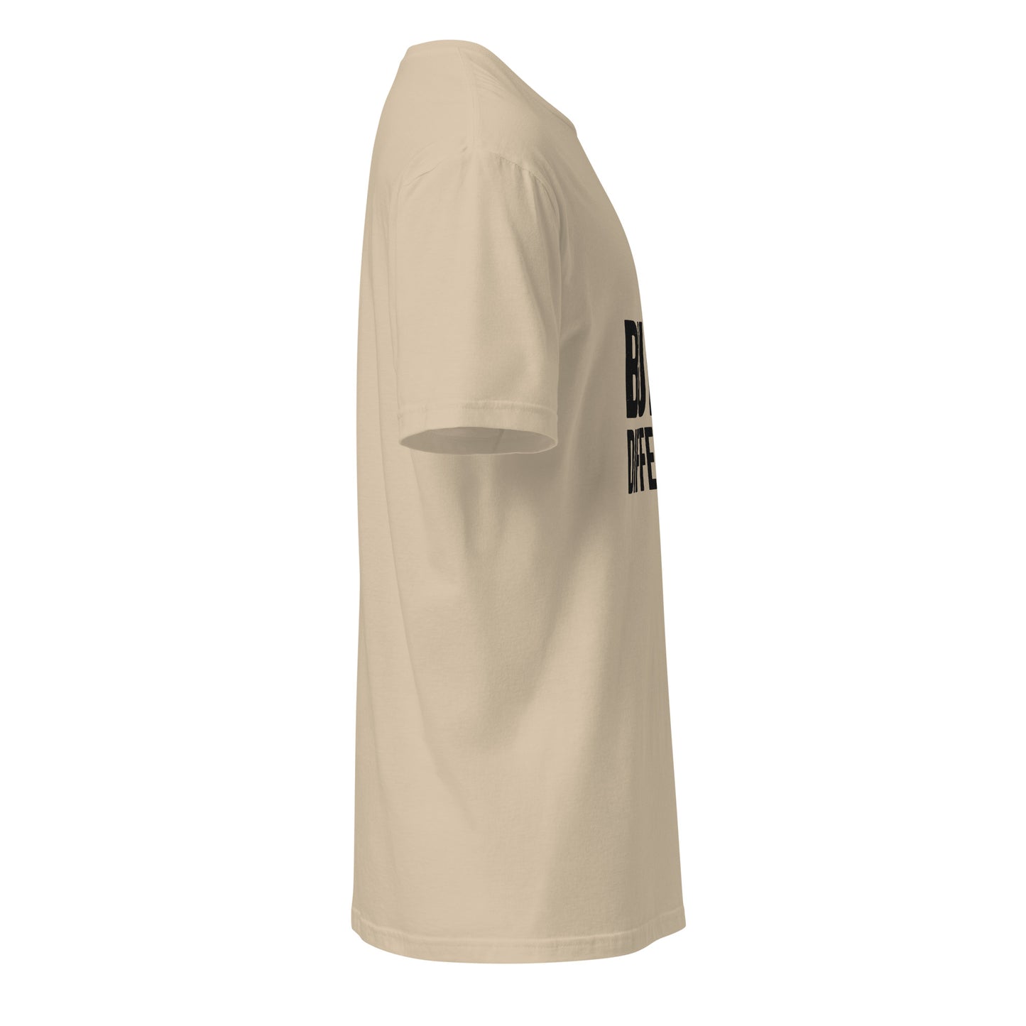 Built Different - Standout Statement - Short-Sleeve T-Shirt - Graphic Tee - Sand - Right side