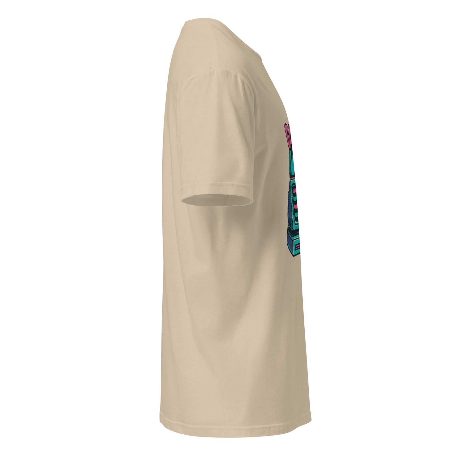 Game Over - Retro Gamer Glitch - Short-Sleeve Unisex T-Shirt - Graphic Tee - Sand - Right side