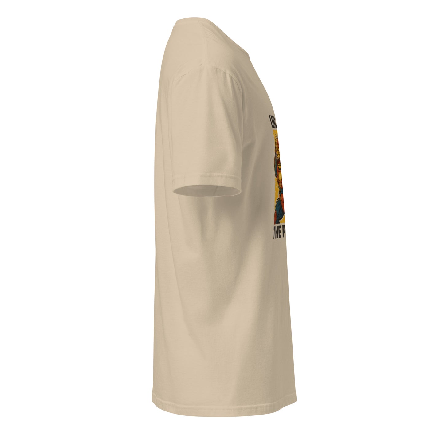 Thunder Primal Overdrive – Tech-Totem Fusion Warrior - Short-Sleeve Unisex T-Shirt - Graphic Tee - Sand - Right side