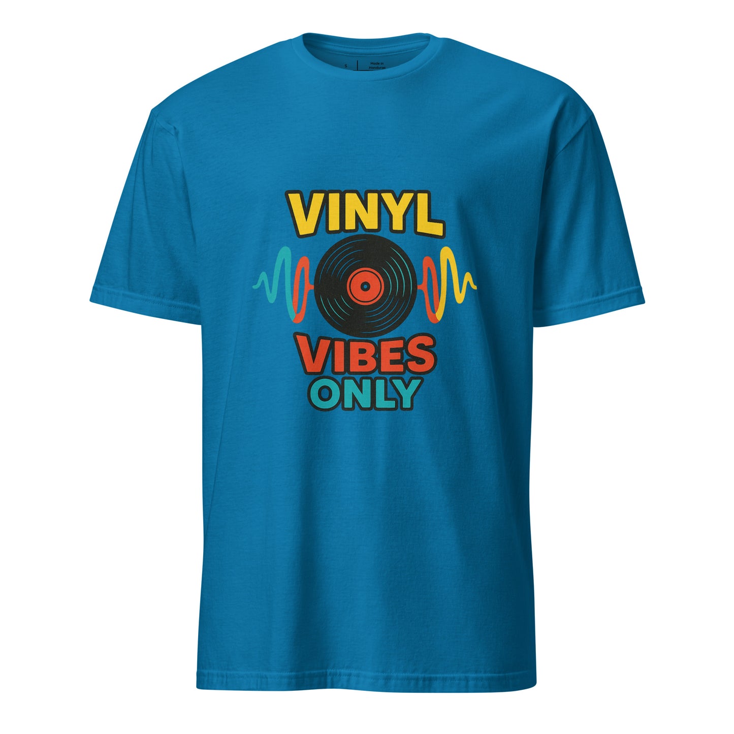 Vinyl Vibes Only - Retro Music Lover - Short-Sleeve Unisex T-Shirt - Graphic Tee - Sapphire - Front
