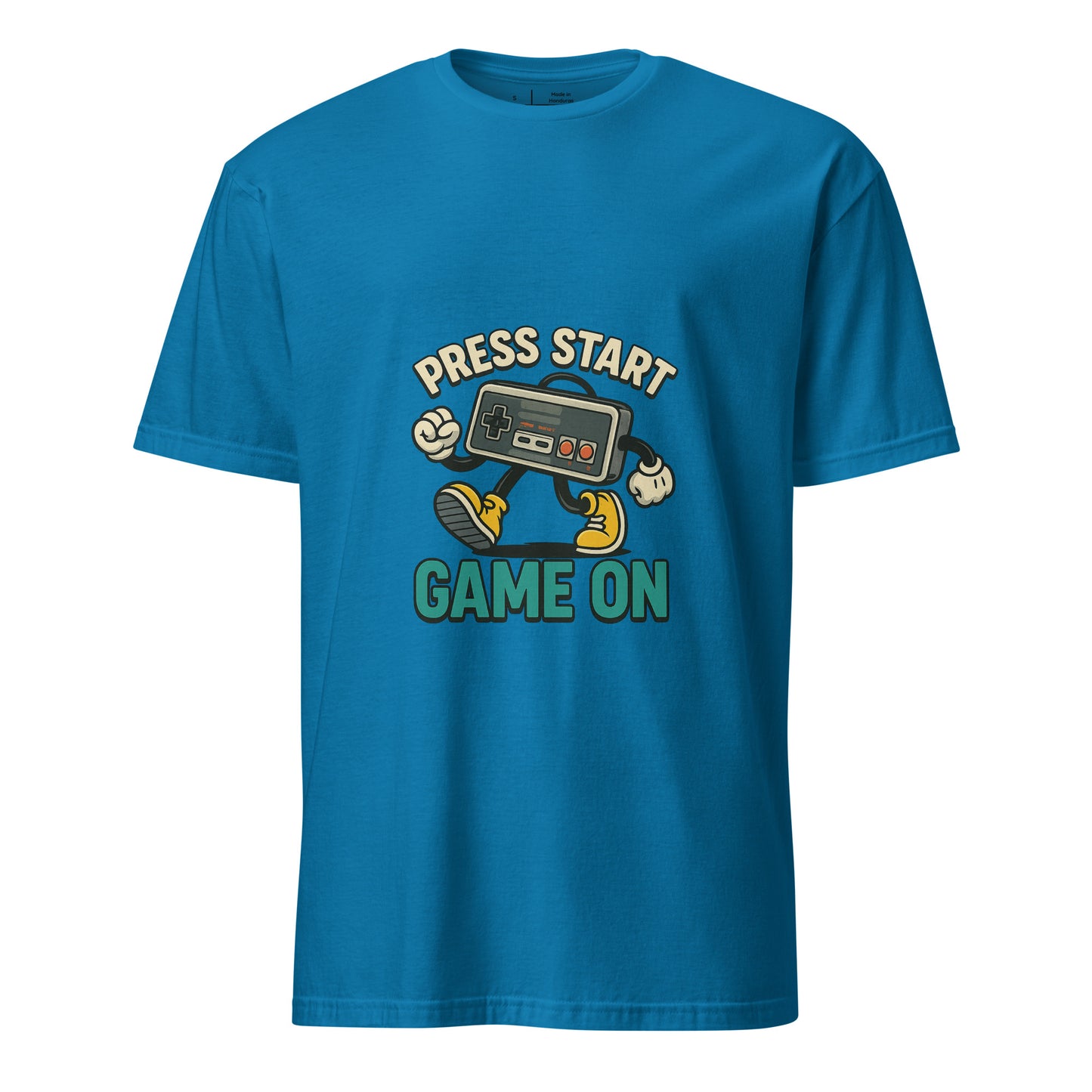 Press Start - Retro Gamer - Short-Sleeve T-Shirt - Graphic Tee - Sapphire - Front