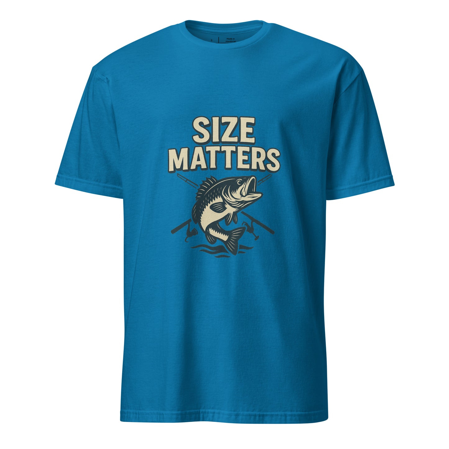 Size Matters - Fishing Reel Talk - Short-Sleeve Unisex T-Shirt - Graphic Tee - Sapphire - Front
