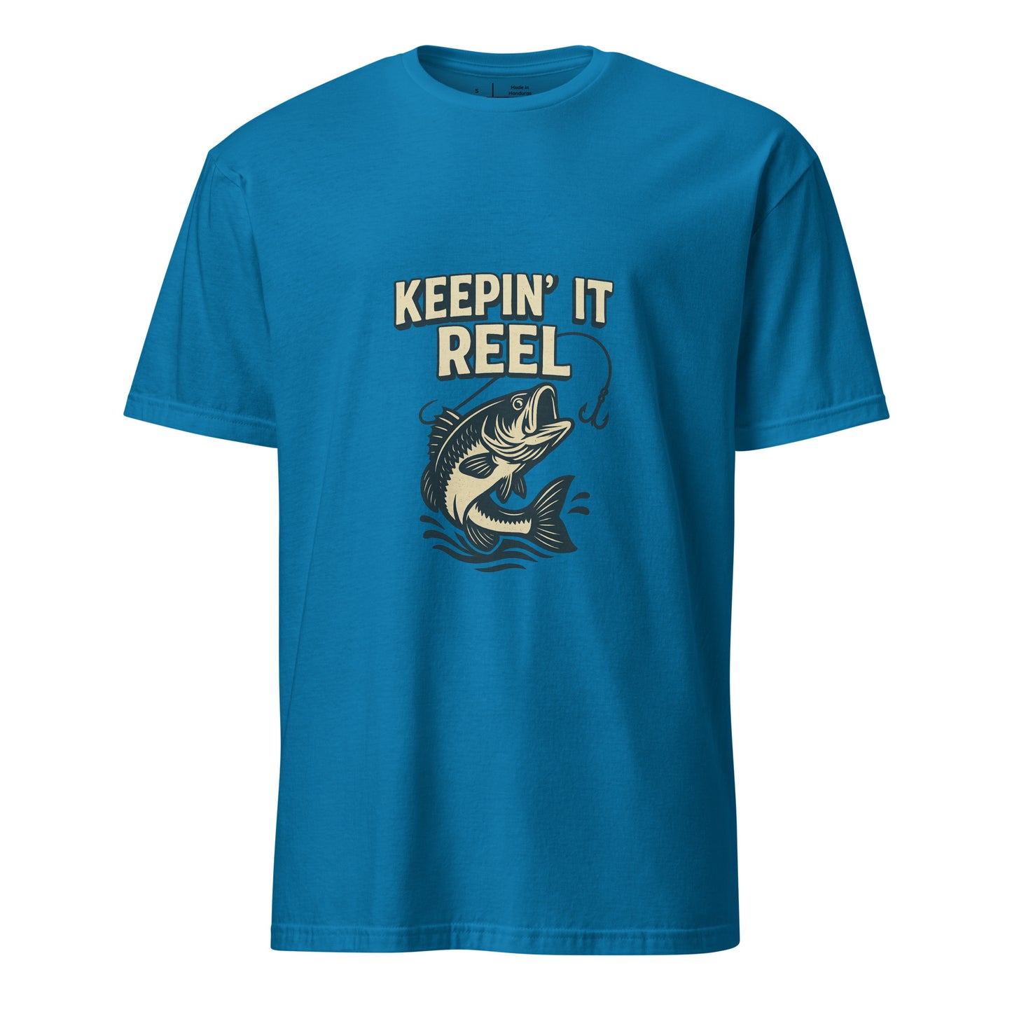 Keepin It Reel - Fishing Slogan - Short-Sleeve Unisex T-Shirt - Graphic Tee - Sapphire - Front