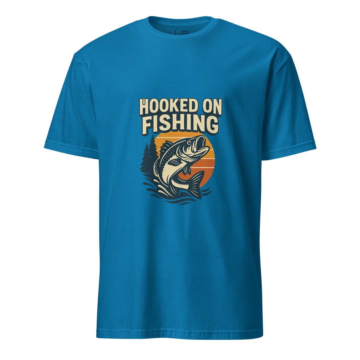 Hooked On Fishing - Hobbyist - Short-Sleeve Unisex T-Shirt - Graphic Tee - Sapphire - Front