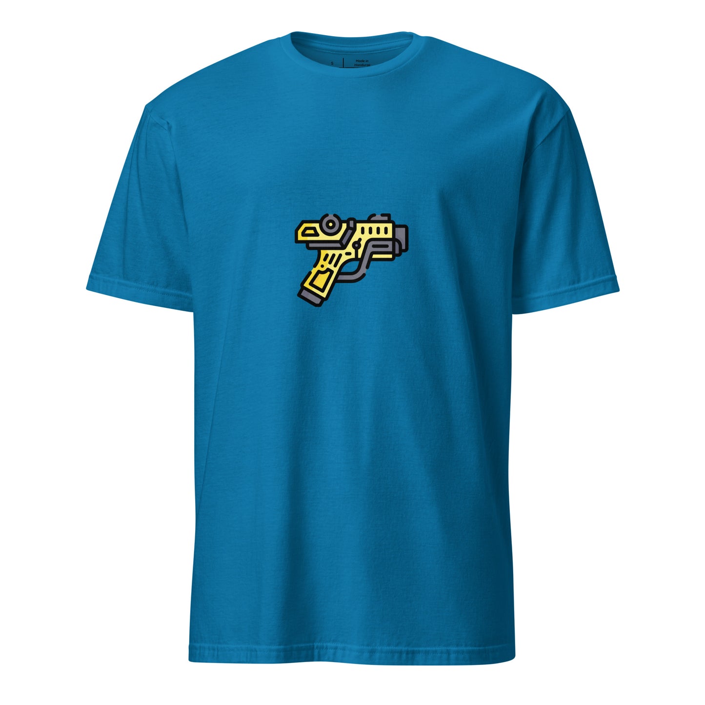 Cyber Gun - Sci-Fi Cartoon Design - Short-Sleeve Unisex T-Shirt - Graphic Tee - Sapphire - Front