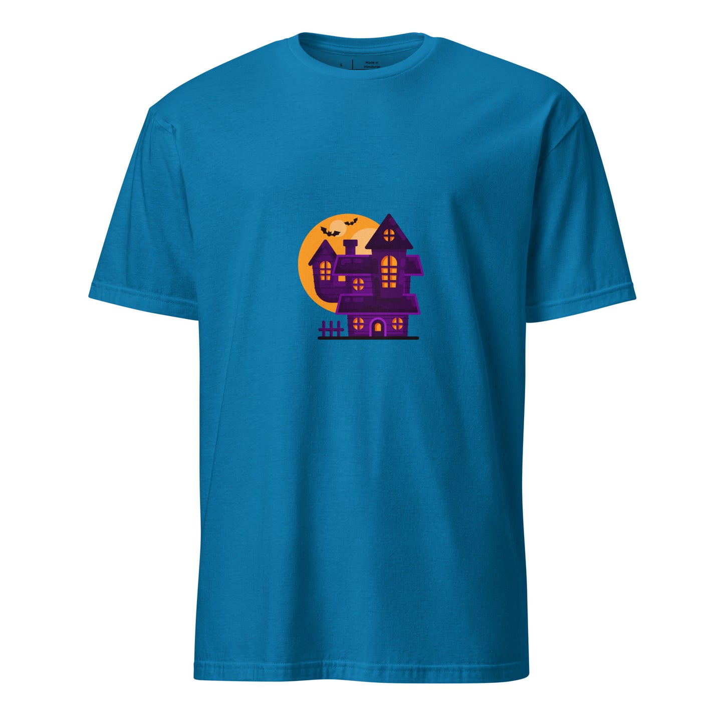 Haunted House - Moonlit Mischief - Short-Sleeve Unisex T-Shirt - Graphic Tee - Sapphire - Front 
