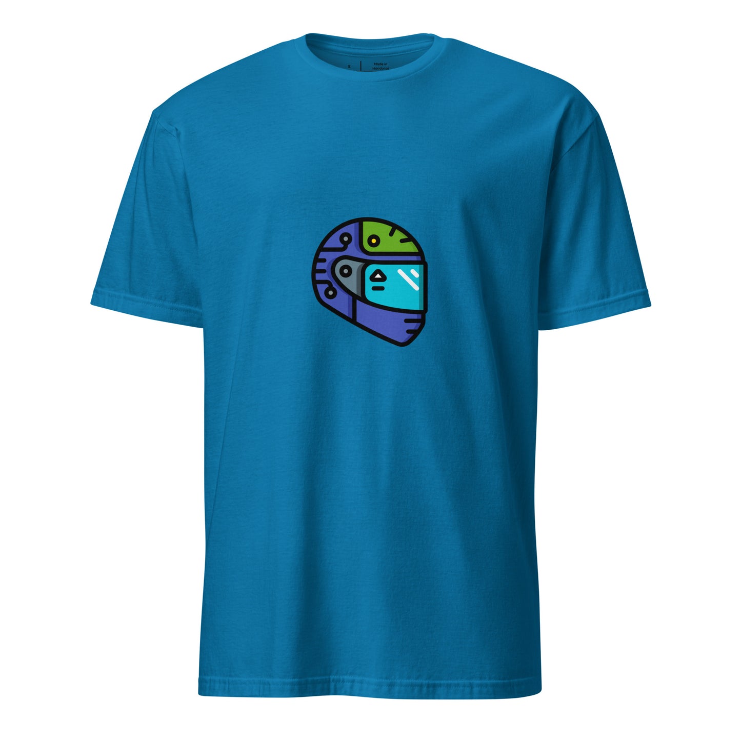 Cyber Helmet - Neo-Rider Edition - Short-Sleeve Unisex T-Shirt - Graphic Tee - Sapphire - Front
