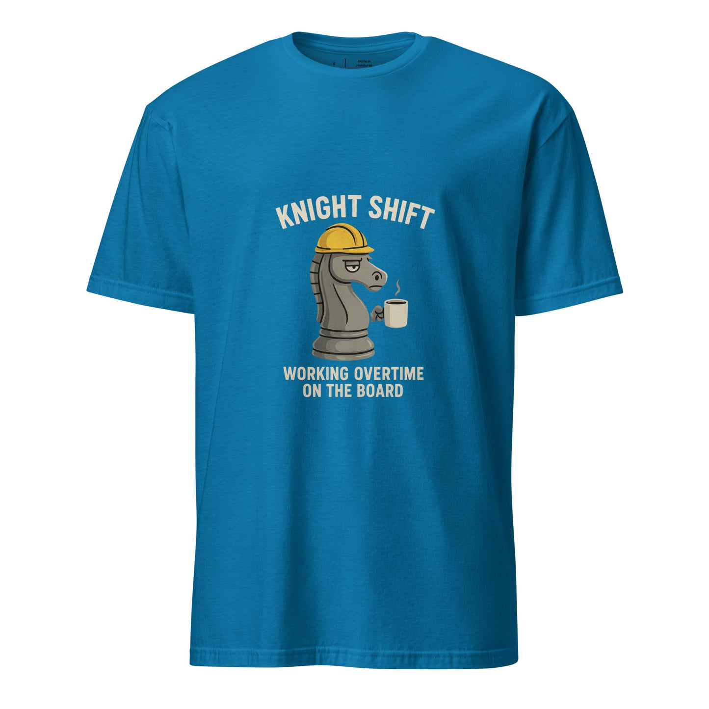 Knight Shift – Bold Chess Humour - Short-Sleeve Unisex T-Shirt - Graphic Tee - Sapphire - Front