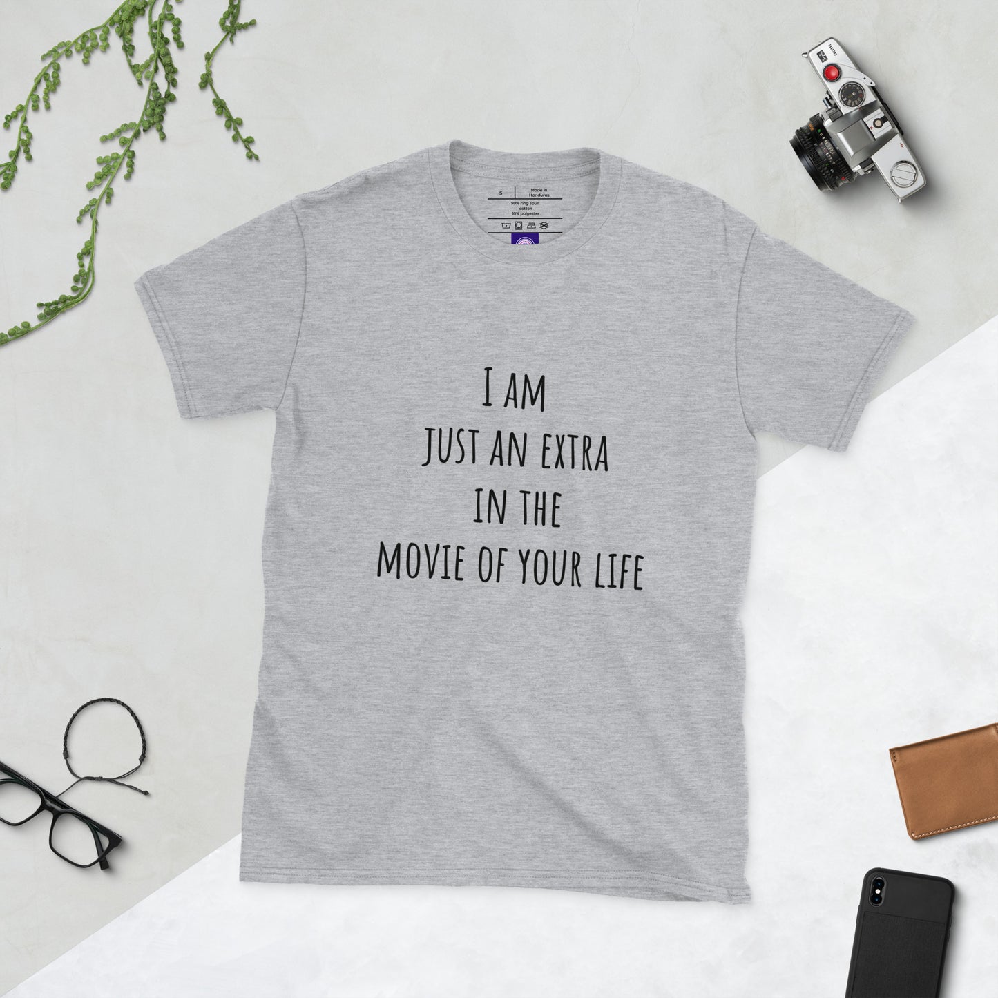 I Am Just An Extra - Cinematic Vibes - Short-Sleeve Unisex T-Shirt - Graphic Tee - Sport Grey - Front