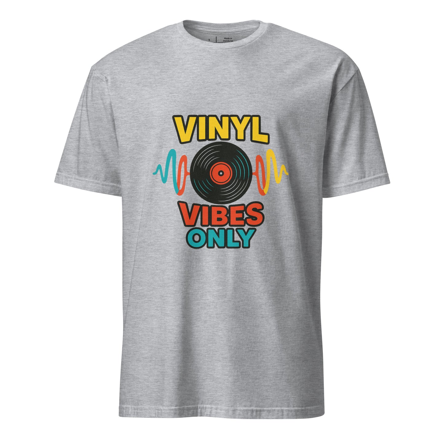 Vinyl Vibes Only - Retro Music Lover - Short-Sleeve Unisex T-Shirt - Graphic Tee - Sport Grey - Front