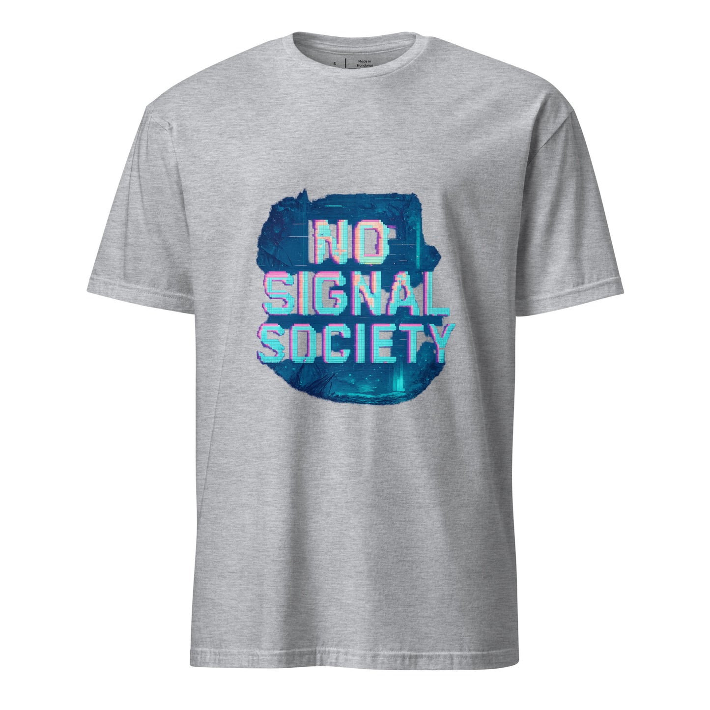 No Signal Society - Digital Detox - Short-Sleeve Unisex T-Shirt - Graphic Tee - Sport Grey - Front