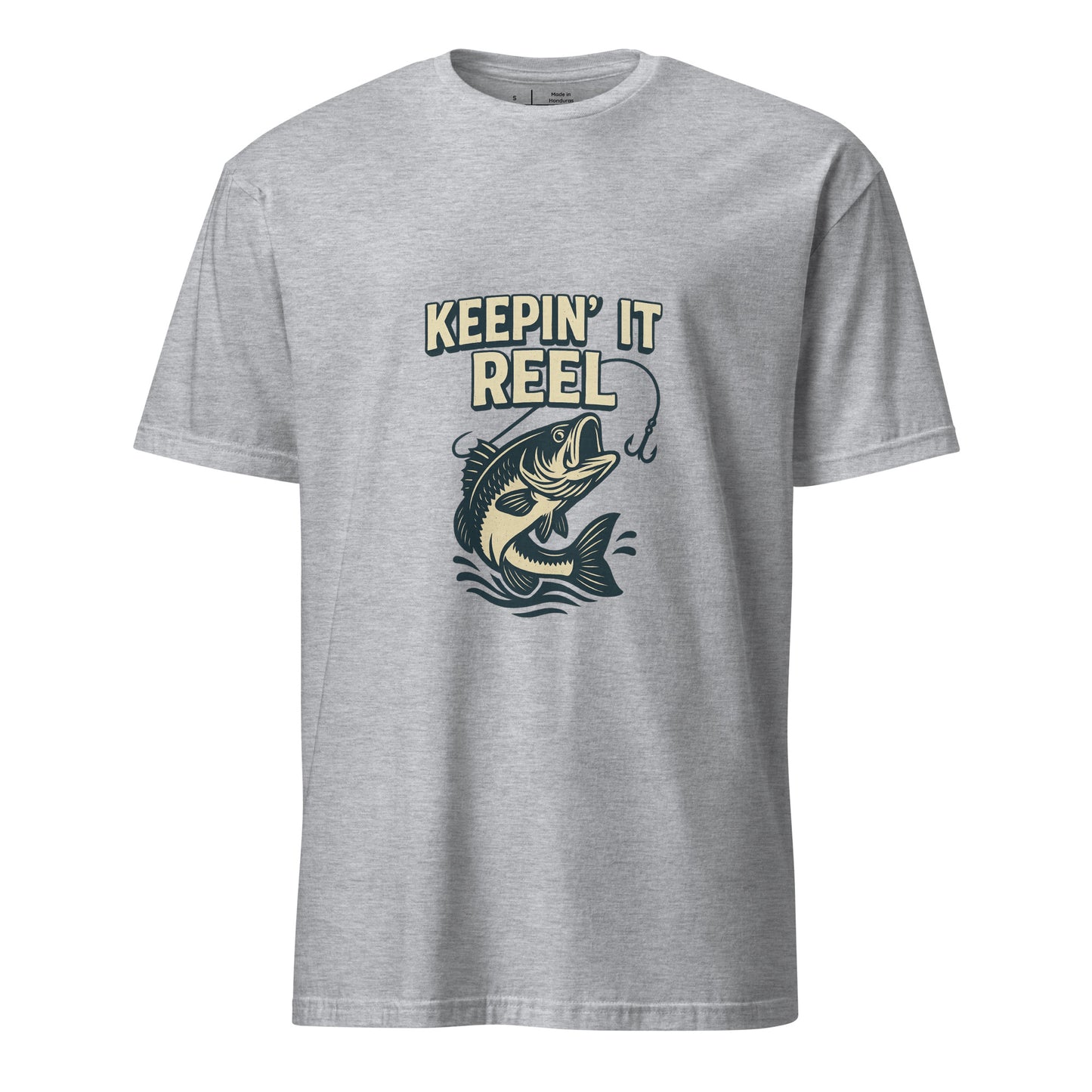 Keepin It Reel - Fishing Slogan - Short-Sleeve Unisex T-Shirt - Graphic Tee - Sport Grey - Front