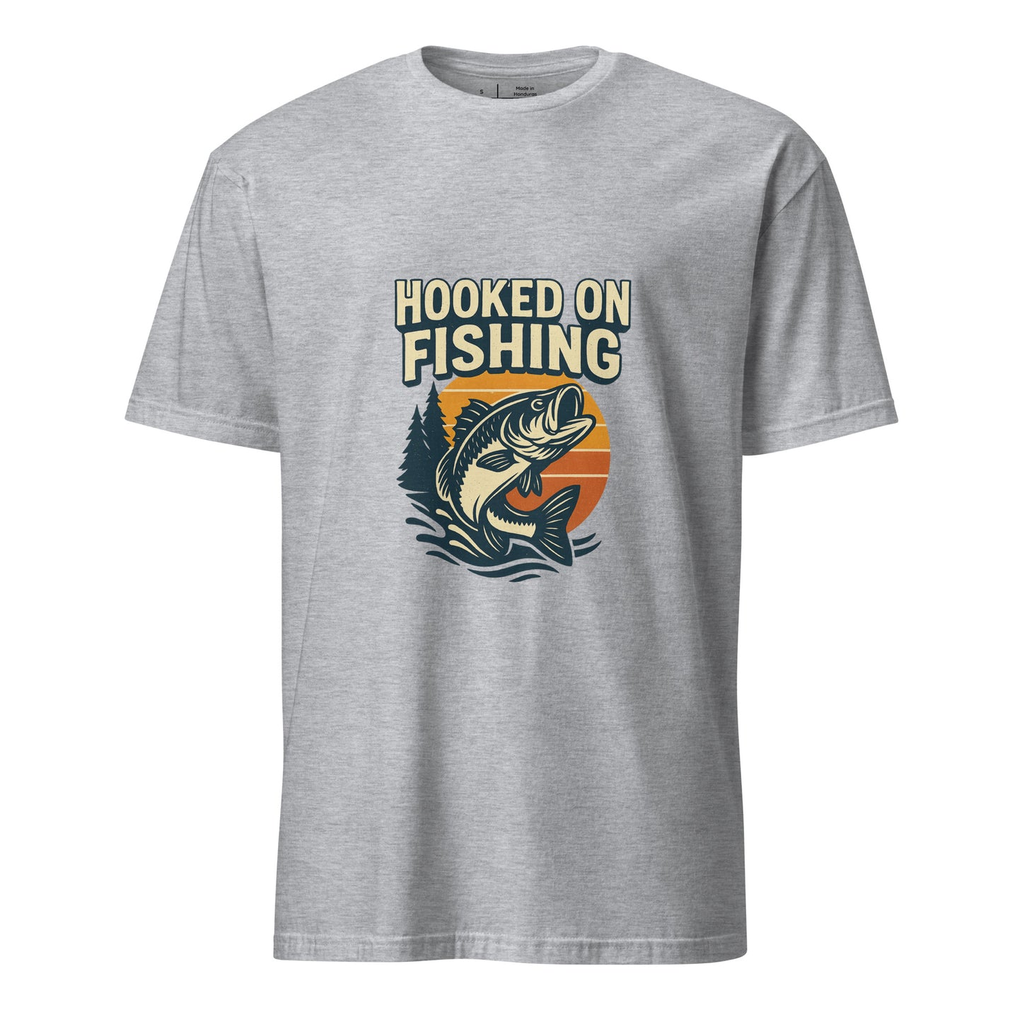 Hooked On Fishing - Hobbyist - Short-Sleeve Unisex T-Shirt - Graphic Tee - Sport Grey - Front