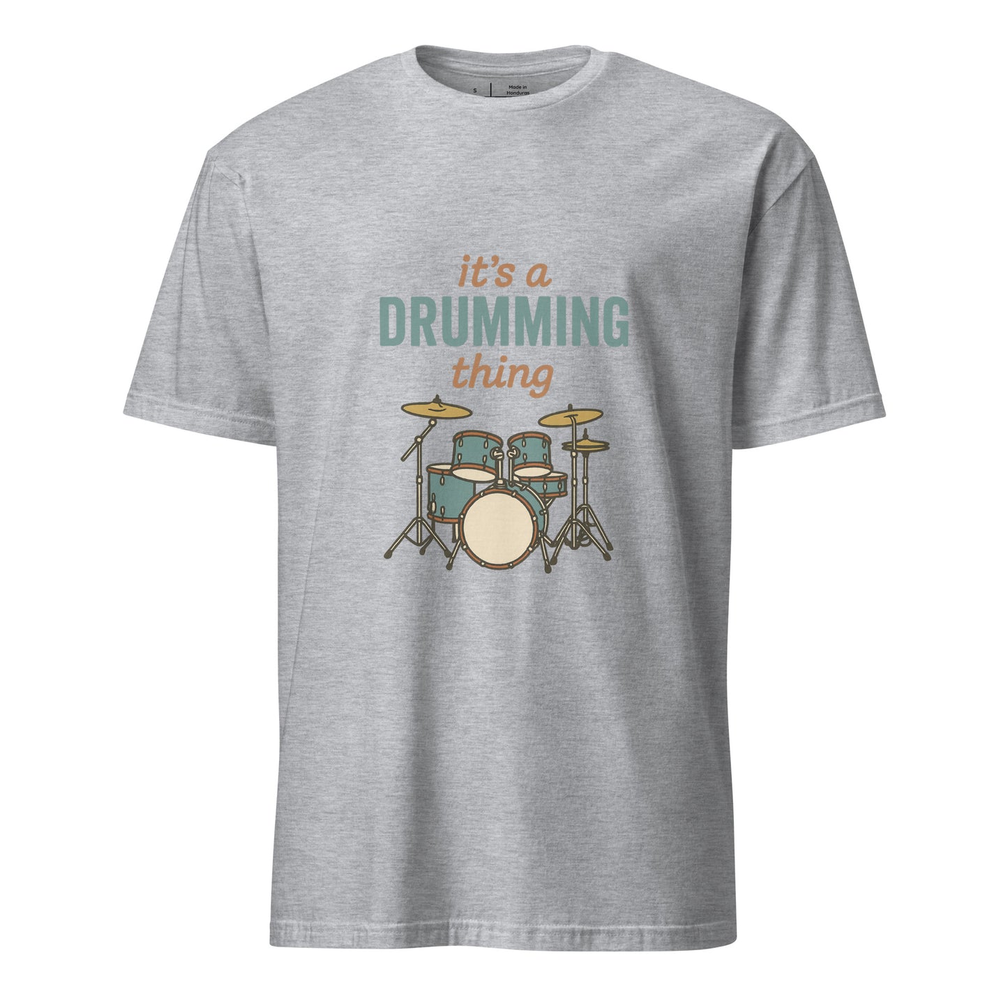 Drumming Thing - Drummer's - Short-Sleeve Unisex T-Shirt - Graphic Tee - Sport Grey - Front