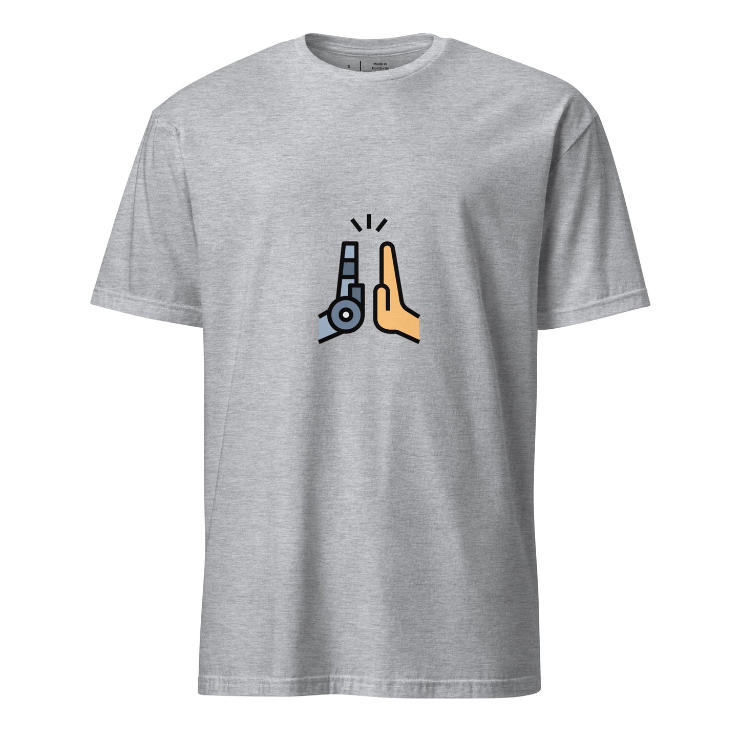Collab - Man Meets Machine - Short-Sleeve Unisex T-Shirt - Graphic Tee - Sport Grey - Front