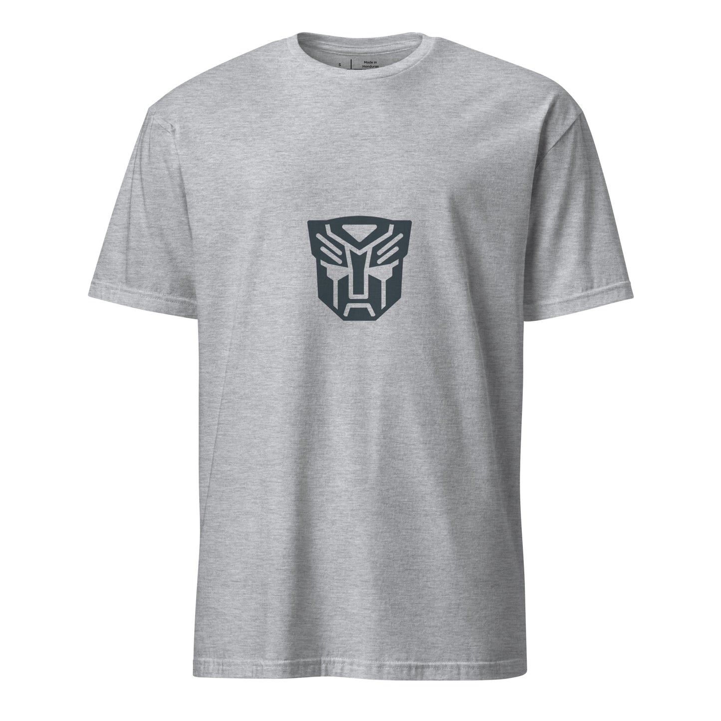 Tranzforma 1 - Minimalist Heroic Mech Icon - Short-Sleeve Unisex T-Shirt - Graphic Tee - Sport Grey - Front
