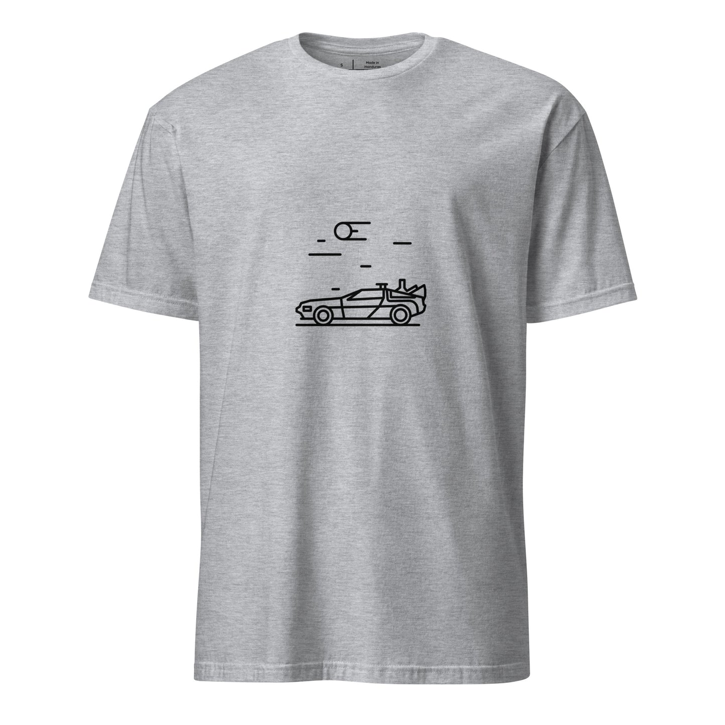 "88 MPH" – Retro Time Machine Car - Short-Sleeve Unisex T-Shirt - Graphic Tee - Sport Grey - Front
