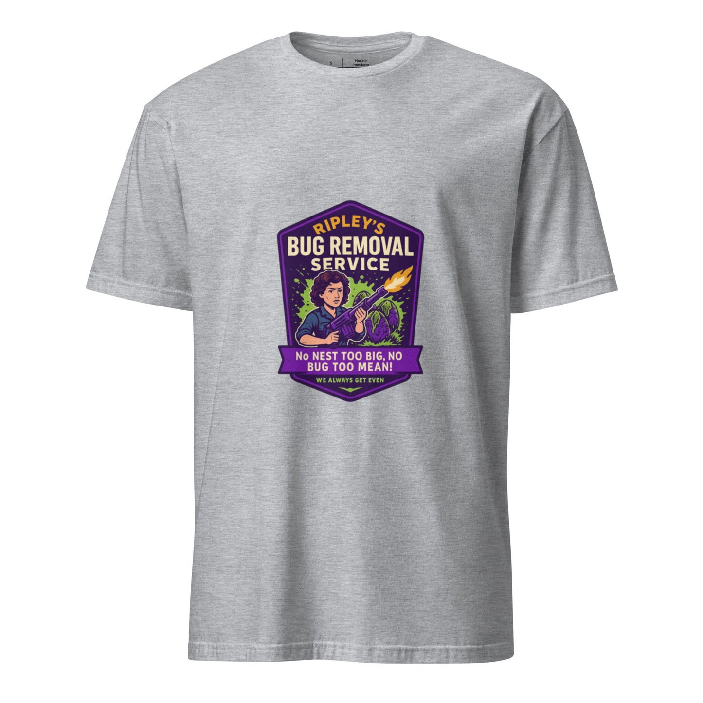 Ripley’s Bug Removal Service – Xenomorph Exterminator - Short-Sleeve Unisex T-Shirt - Graphic Tee - Sport Grey - Front