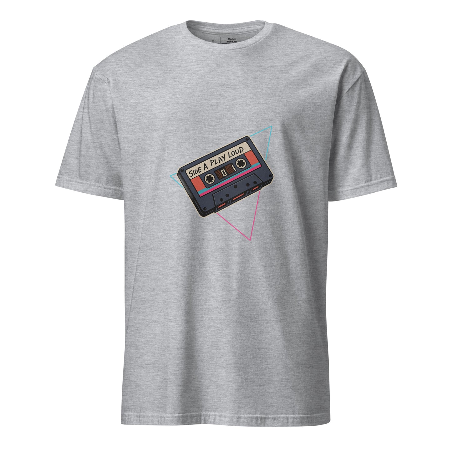 Side A. Play Loud - Retro Music Lover - Short-Sleeve Unisex T-Shirt - Graphic Tee - Sport Grey - Front