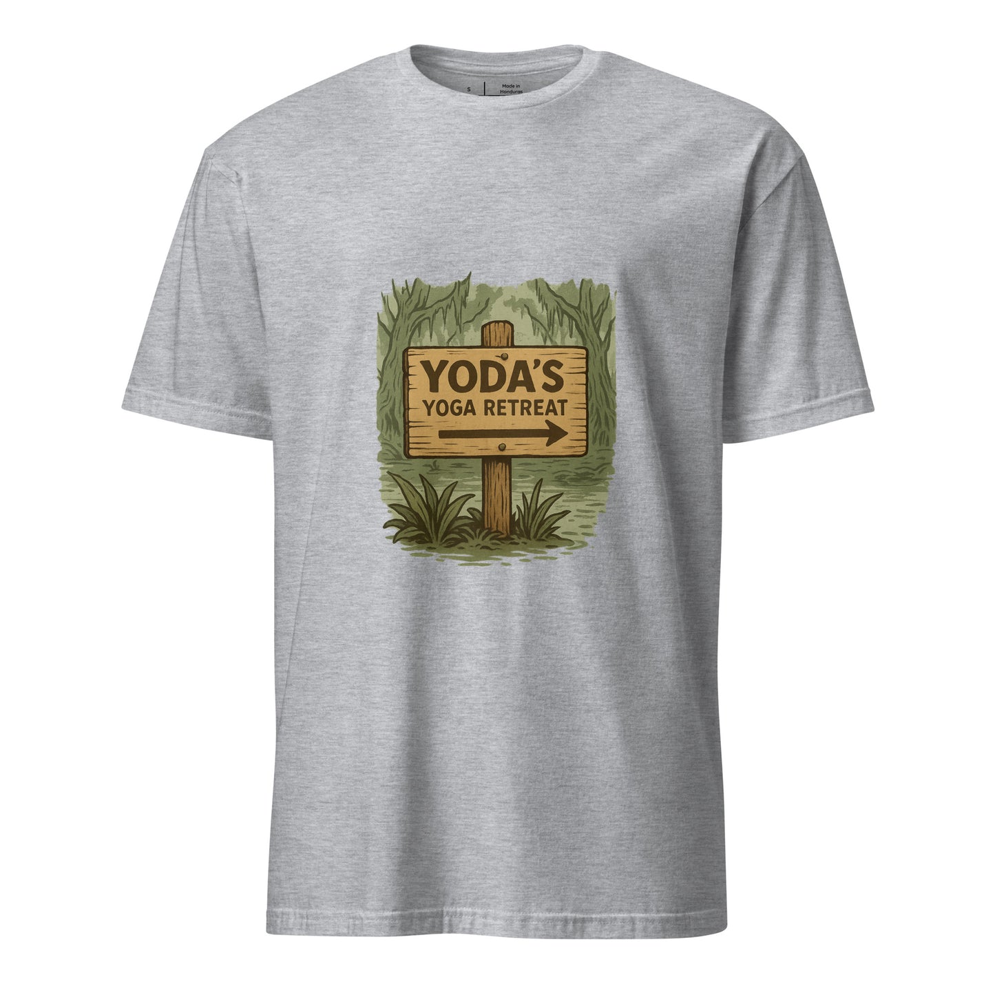 Yoda’s Yoga Retreat – Find Your Inner Force - Short-Sleeve Unisex T-Shirt - Graphic Tee - Sport Grey - Front
