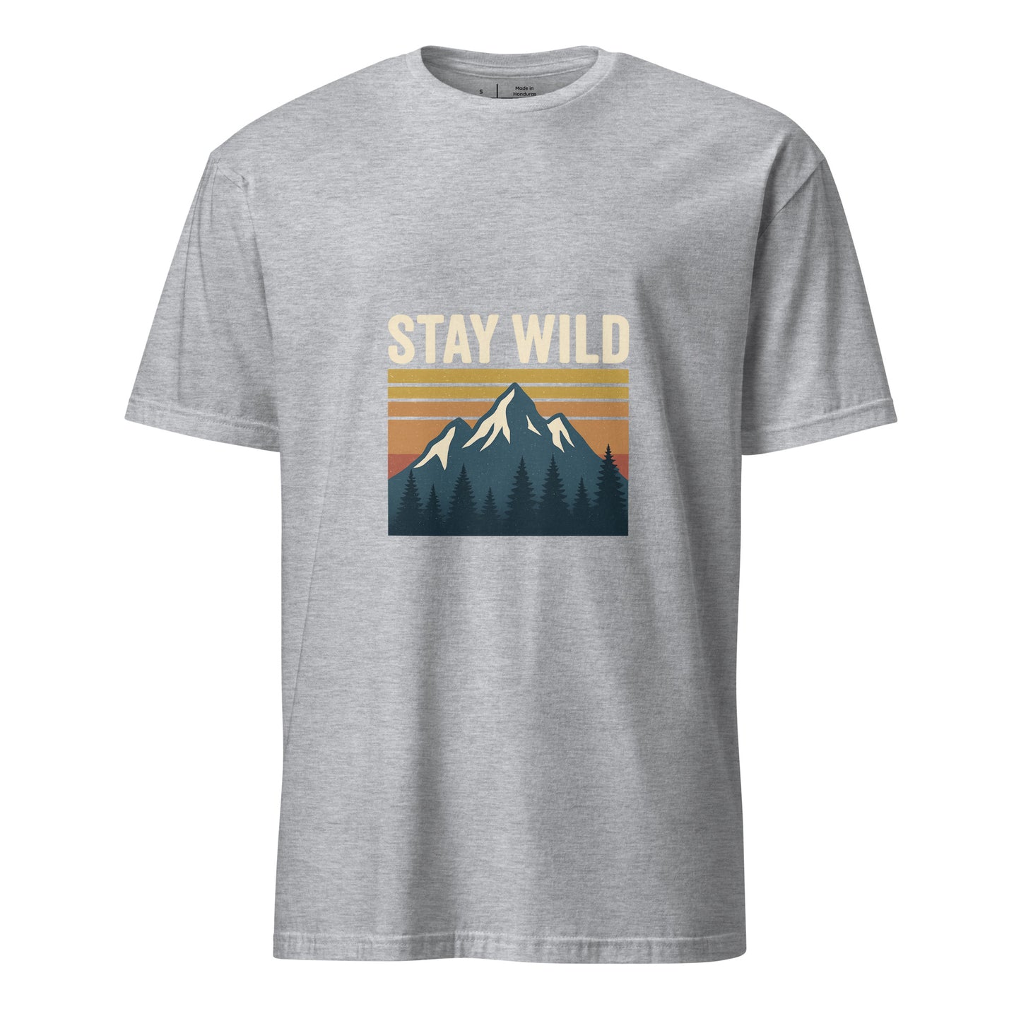 Stay Wild – Embrace The Adventure - Short-Sleeve Unisex T-Shirt - Graphic Tee - Sport Grey - Front