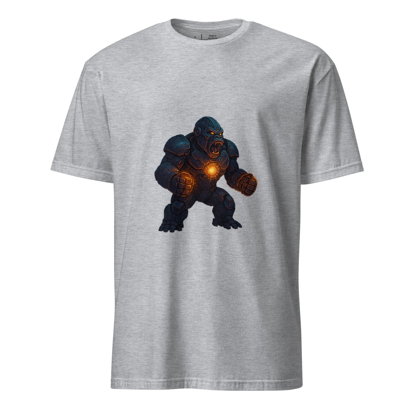 Mecha Gorilla – Cybernetic Beast Unleashed - Short-Sleeve Unisex T-Shirt - Graphic Tee - Sport Grey - Front