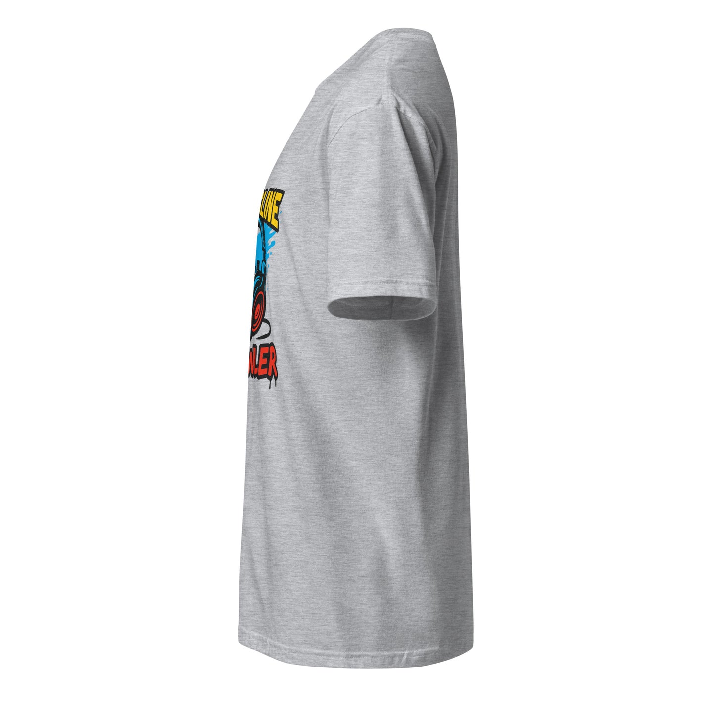 Bassline Brawler - Battle-Ready Beats - Short-Sleeve Unisex T-Shirt - Graphic Tee - Sport Grey - Left side
