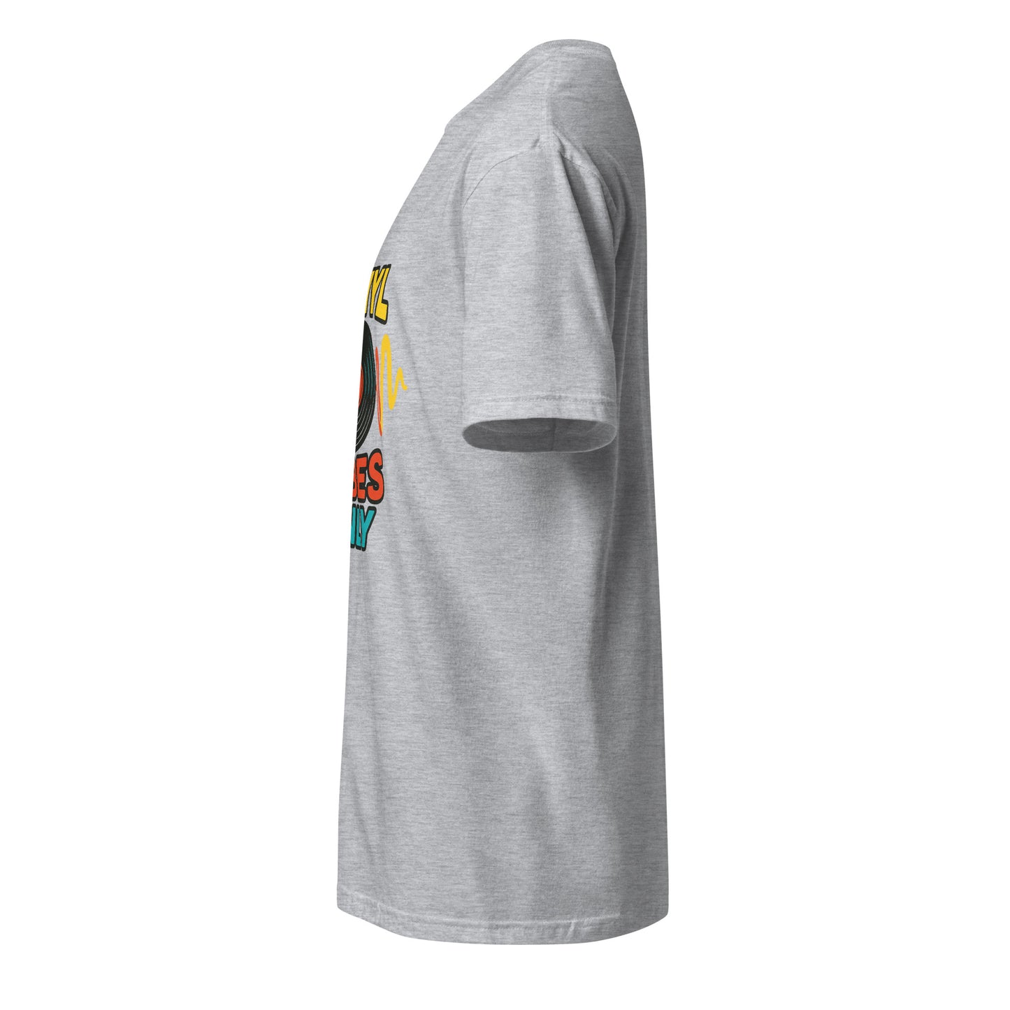 Vinyl Vibes Only - Retro Music Lover - Short-Sleeve Unisex T-Shirt - Graphic Tee - Sport Grey - Left side