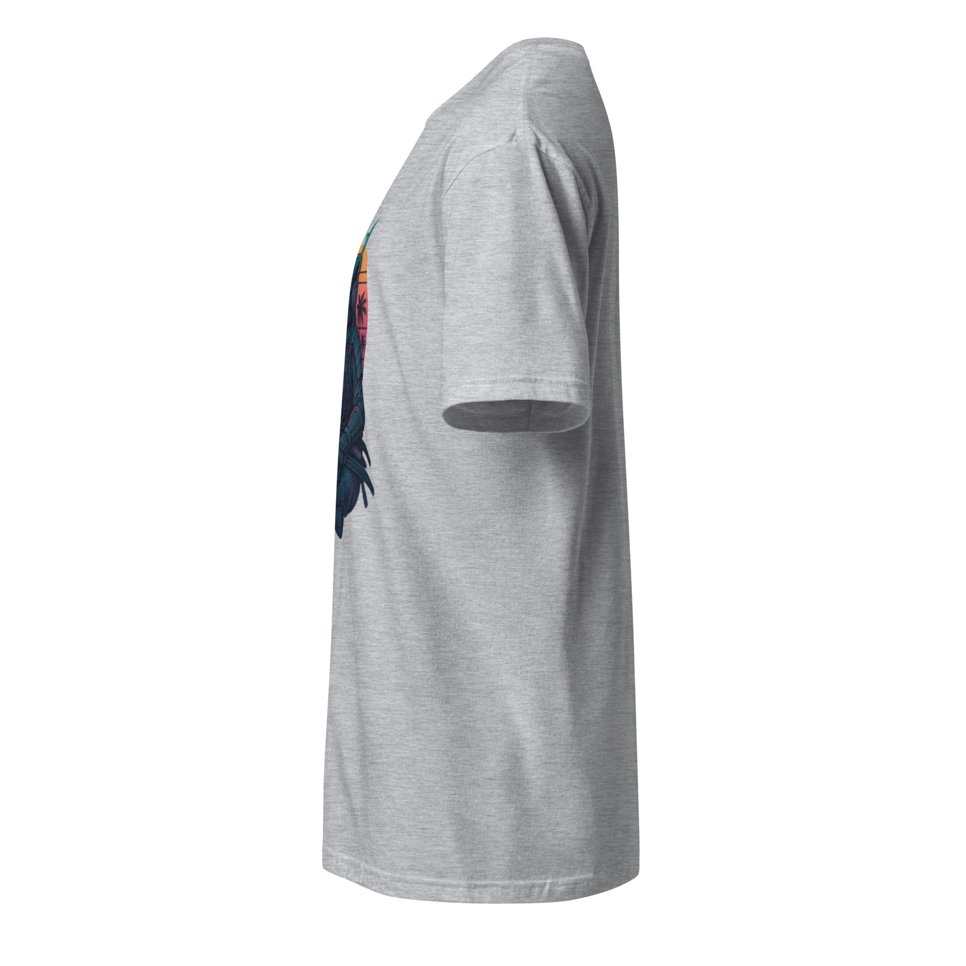 Headphone Samurai - Balance Meets Beats - Short-Sleeve Unisex T-Shirt - Graphic Tee - Sport Grey - Left side