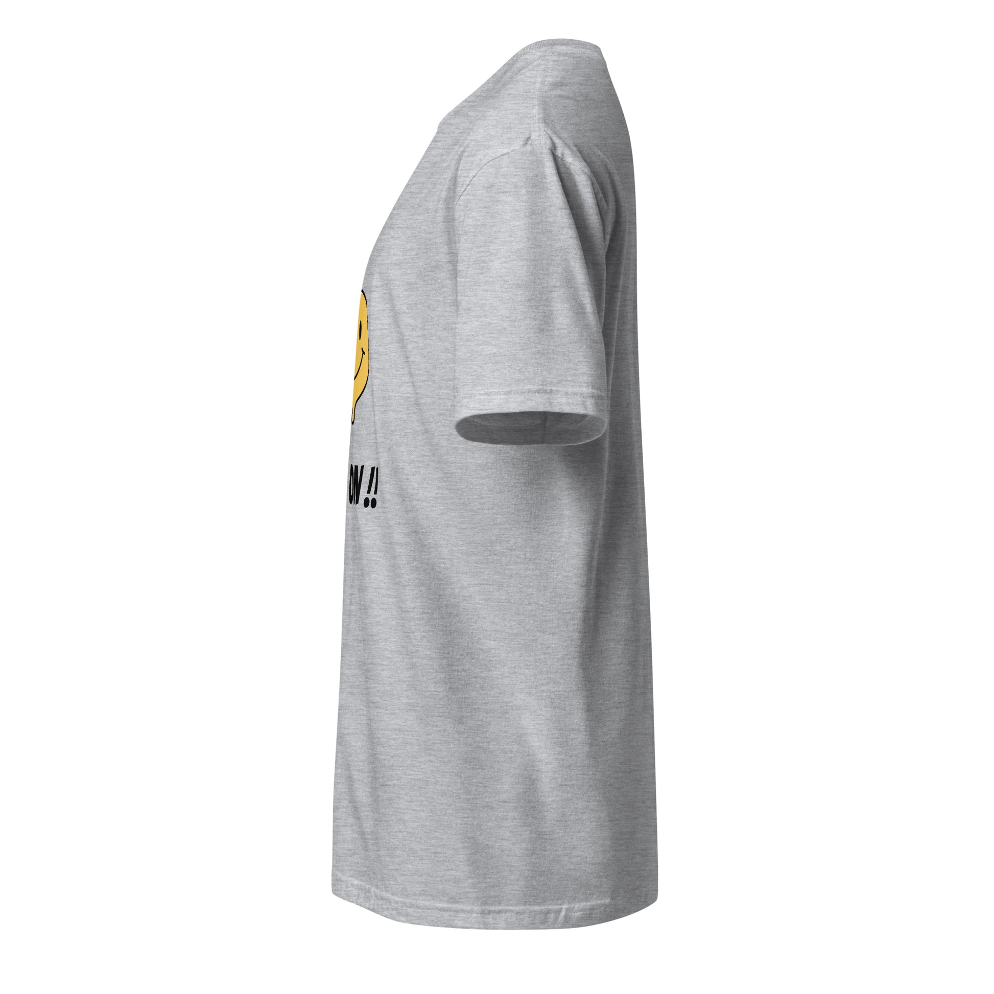 Rave On - Smiley Icon - Short-Sleeve Unisex T-Shirt - Graphic Tee - Sport Grey - Left side