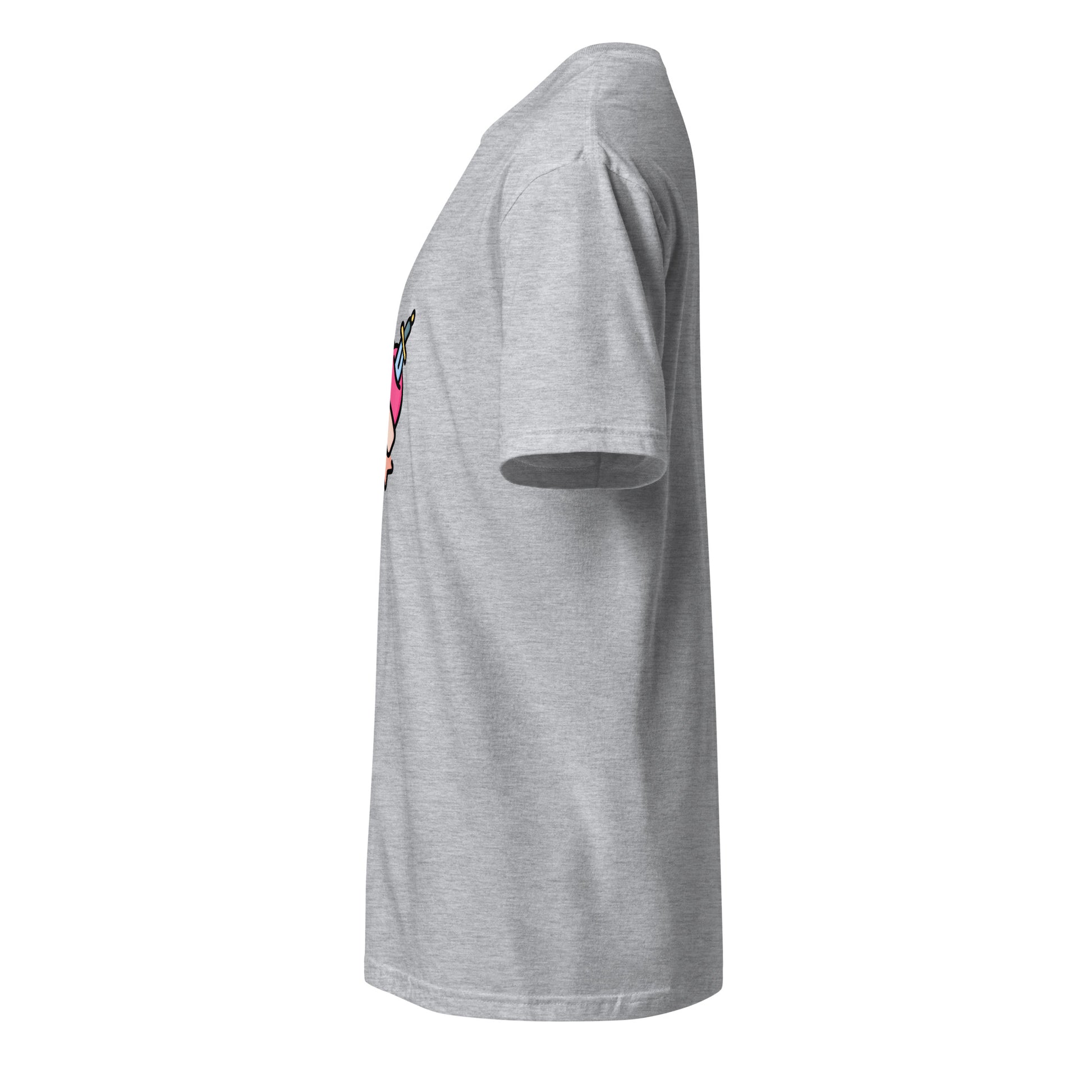 Heart & Dagger - Tattoo-Inspired Art - Short-Sleeve Unisex T-Shirt - Graphic Tee - Sport Grey - Left side