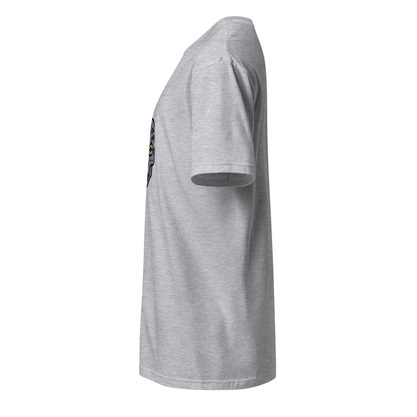 Cartoon Cyber Skull - Future Shock Style - Short-Sleeve Unisex T-Shirt - Graphic Tee - Sport Grey - Left side
