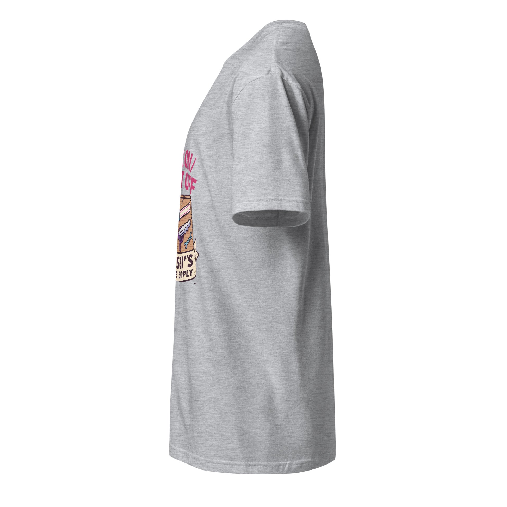 Wax On/Blast Off – Retro Karate Space - Short-Sleeve Unisex T-Shirt - Graphic Tee - Sport Grey - Left side