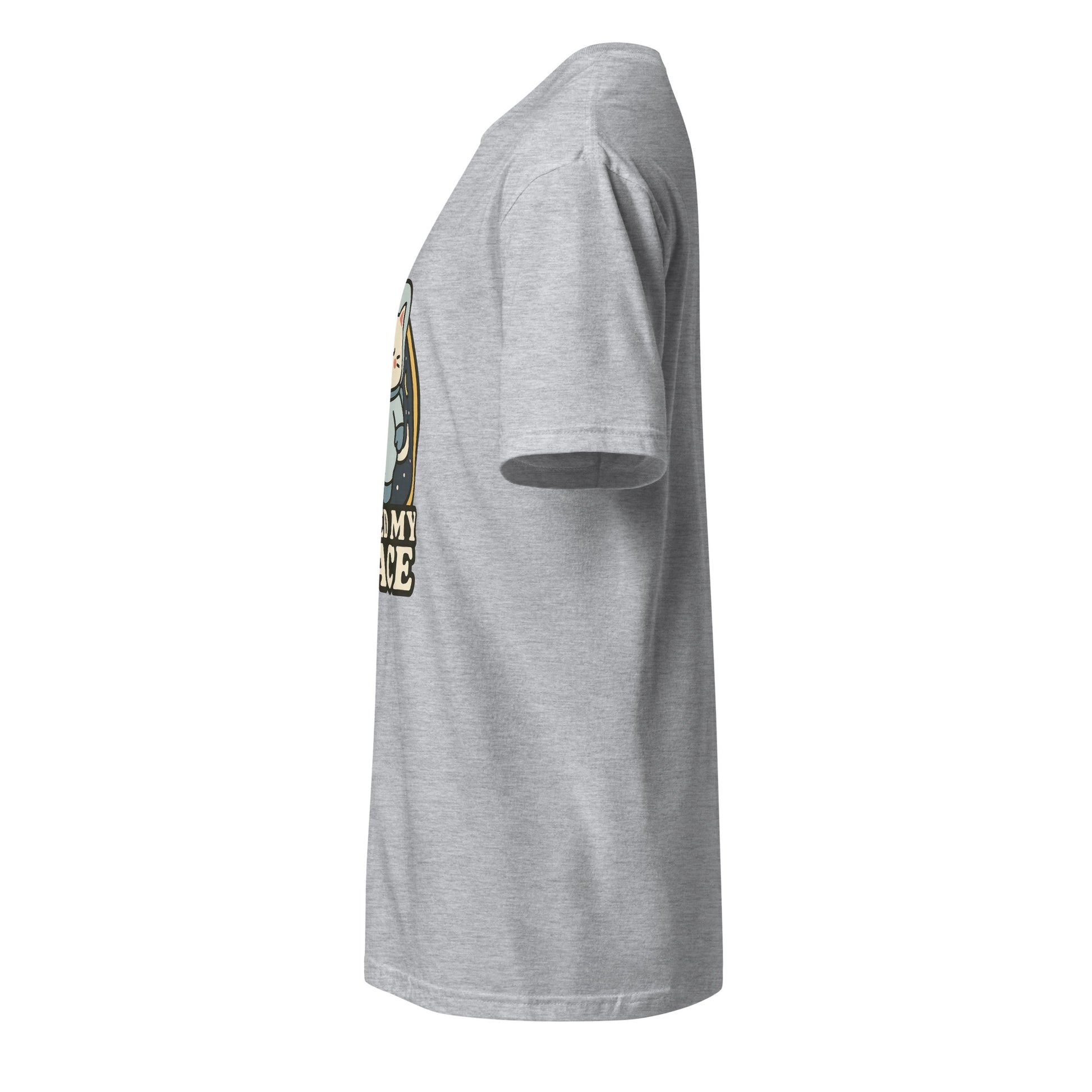 I Need Space – Lucky Cat Astronaut - Short-Sleeve Unisex T-Shirt - Graphic Tee - Sport Grey - Left side
