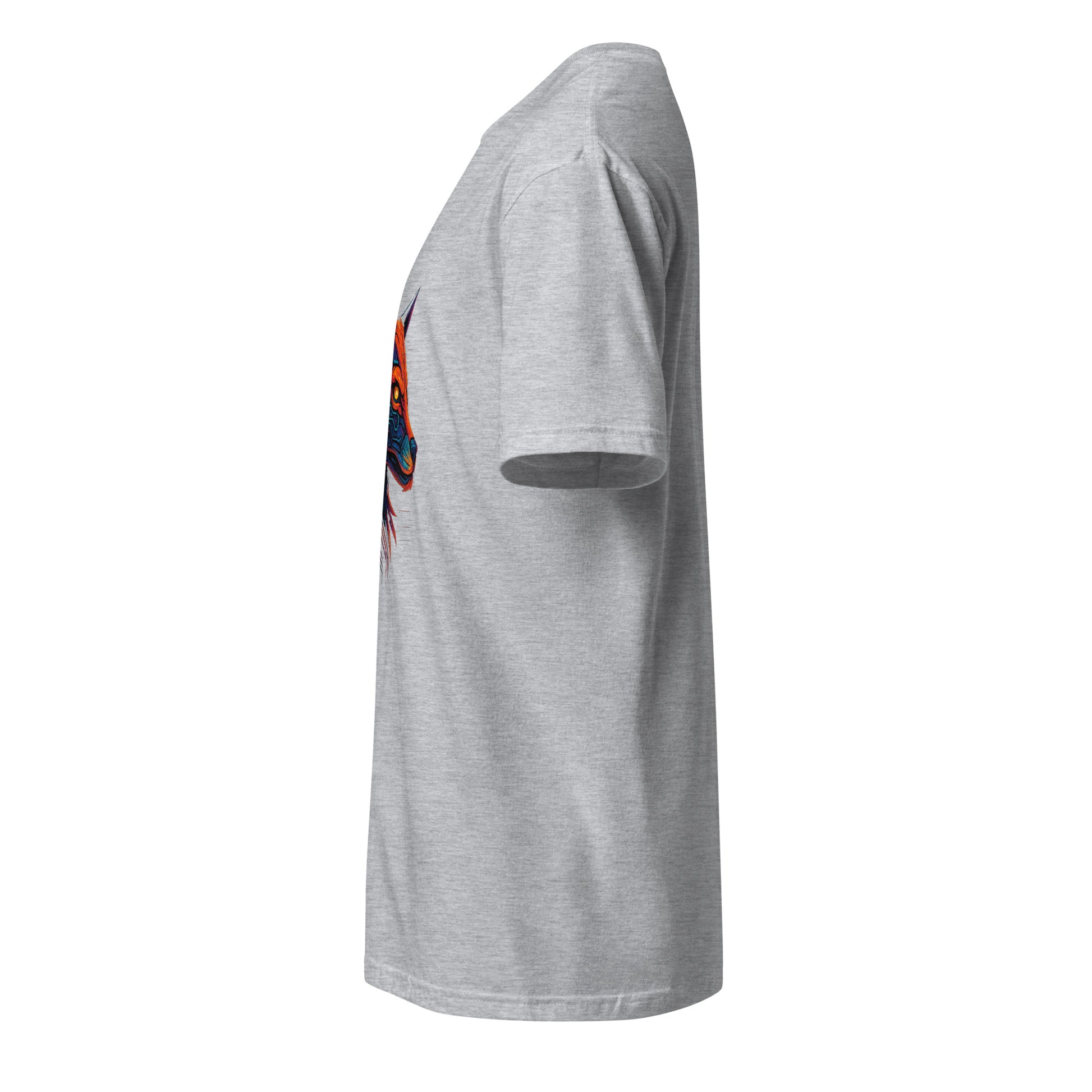  Cyber Fox – Neon Trickster - Short-Sleeve Unisex T-Shirt - Graphic Tee - Sport Grey - Left side