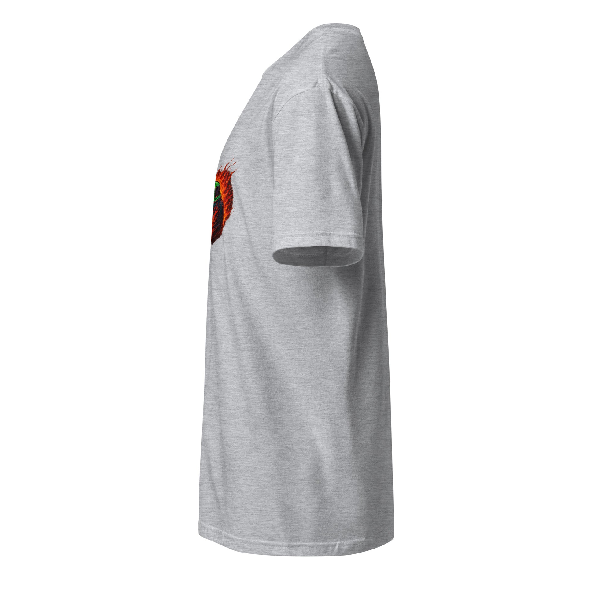 Pixel Hot Rod – Retro Fire Meets Digital - Short-Sleeve Unisex T-Shirt - Graphic Tee - Sport Grey - Left side