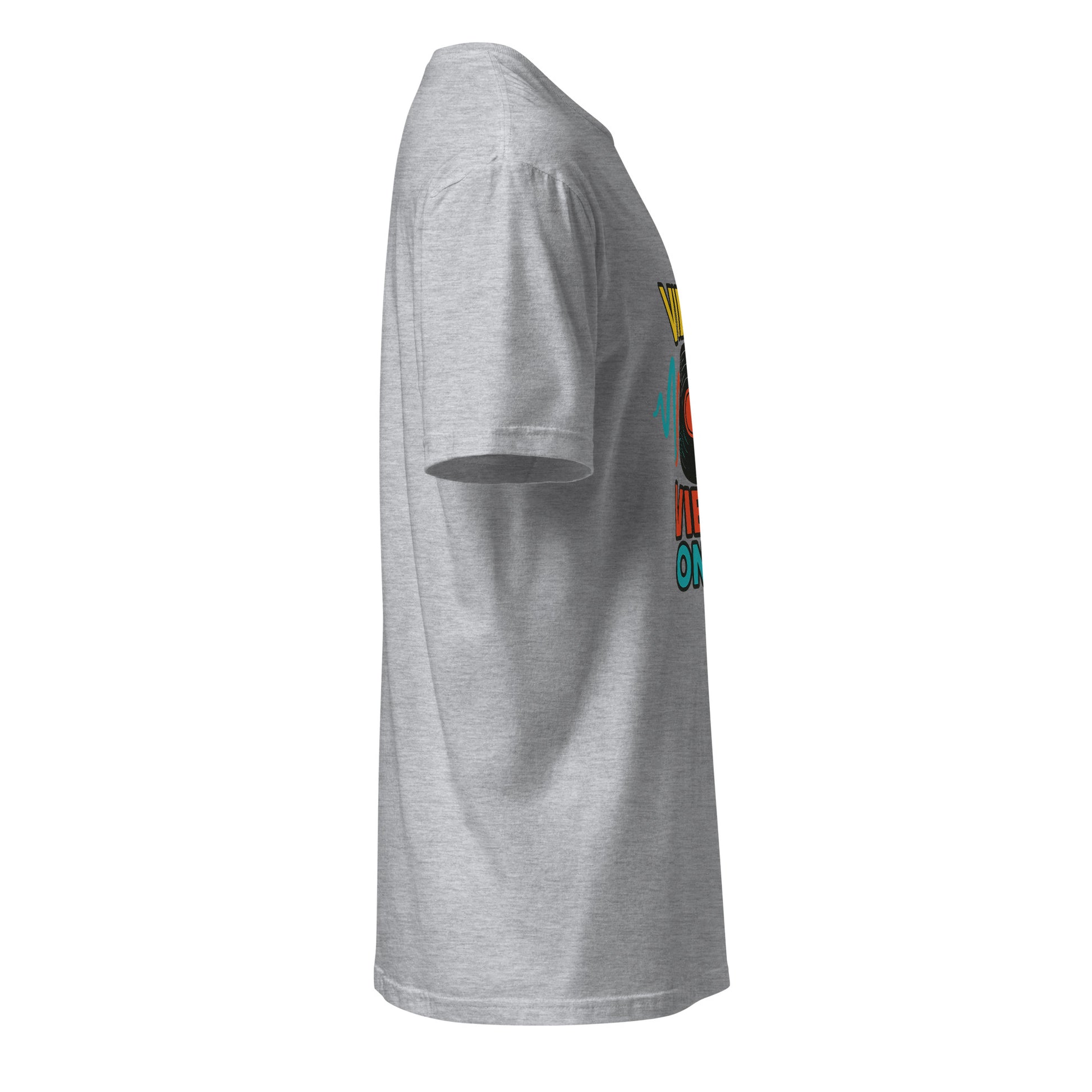 Vinyl Vibes Only - Retro Music Lover - Short-Sleeve Unisex T-Shirt - Graphic Tee - Sport Grey - Right side