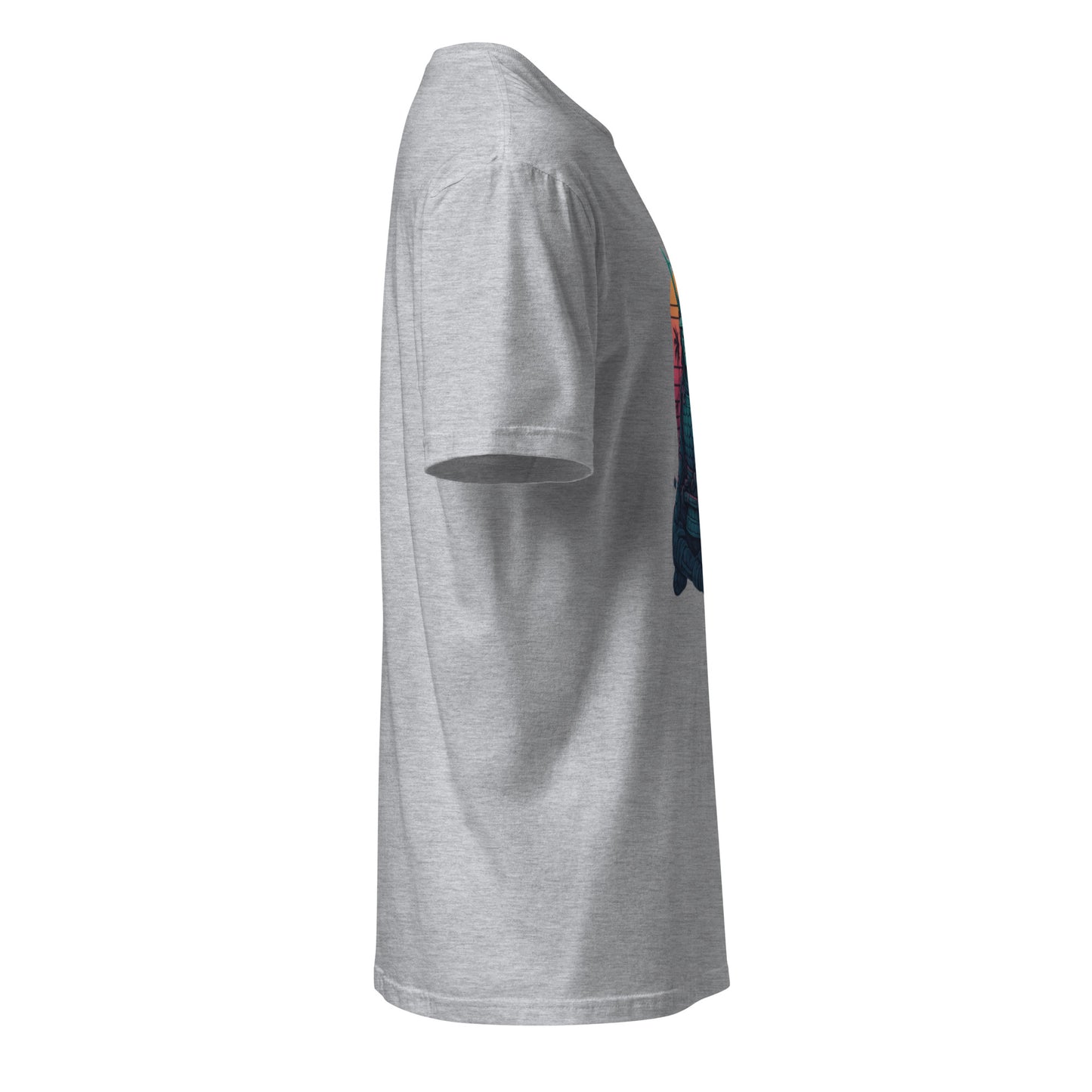 Headphone Samurai - Balance Meets Beats - Short-Sleeve Unisex T-Shirt - Graphic Tee - Sport Grey - Right side