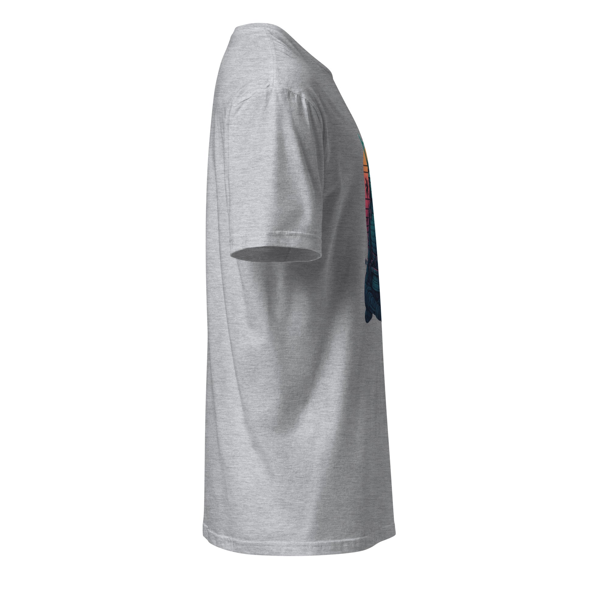 Headphone Samurai - Balance Meets Beats - Short-Sleeve Unisex T-Shirt - Graphic Tee - Sport Grey - Right side
