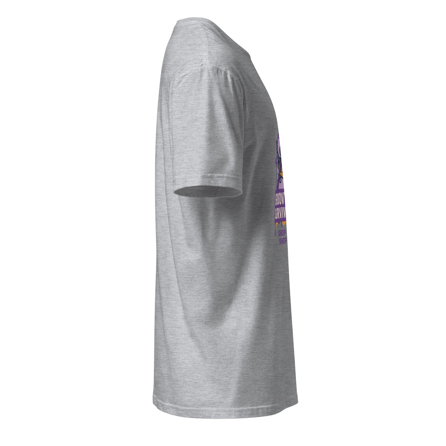 Groovy Cabin- Retro Horror Vibes - Short-Sleeve Unisex T-Shirt - Graphic Tee - Sport Grey - Right side