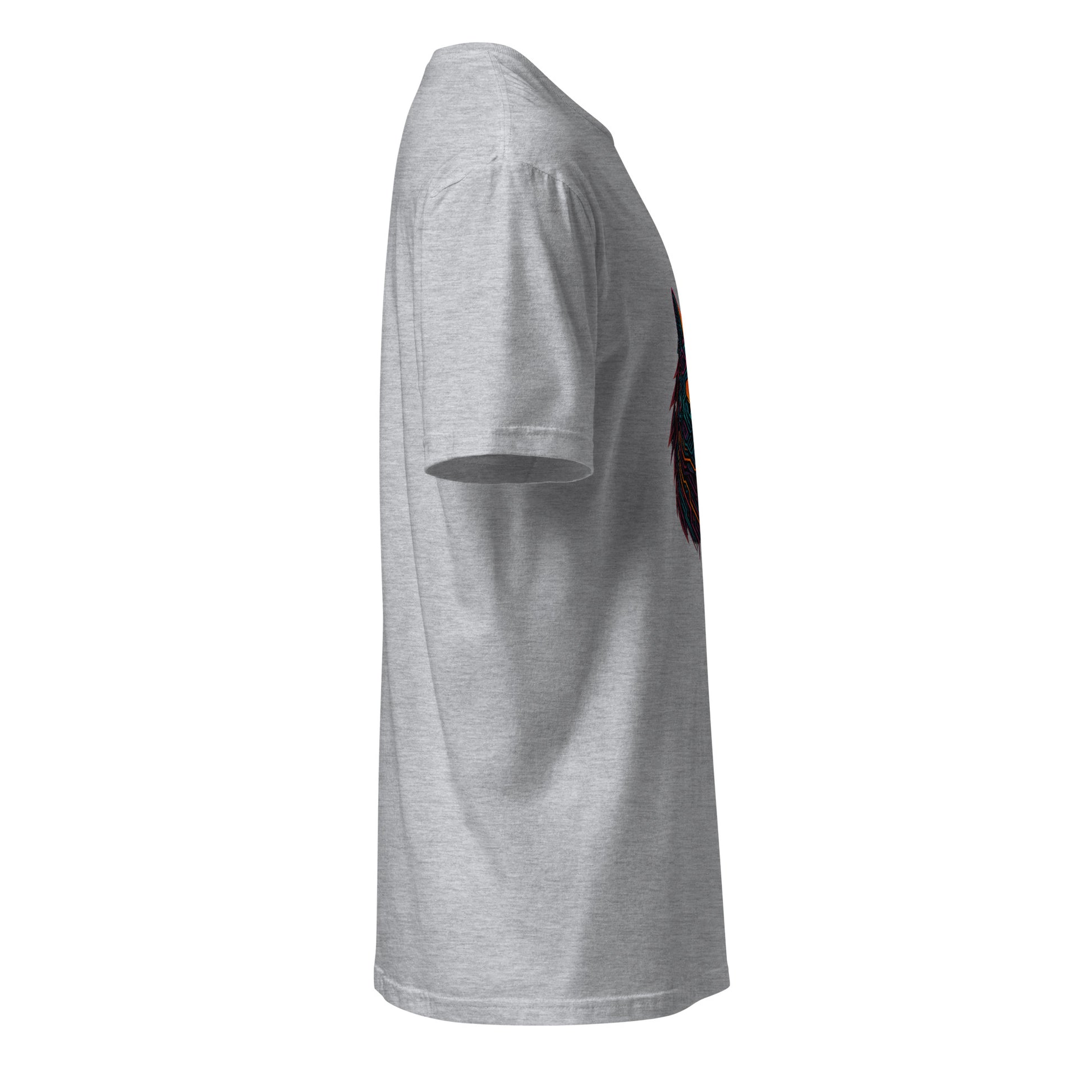 Cyber Tiger – Neon Predator - Short-Sleeve Unisex T-Shirt - Graphic Tee - Sport Grey - Right side