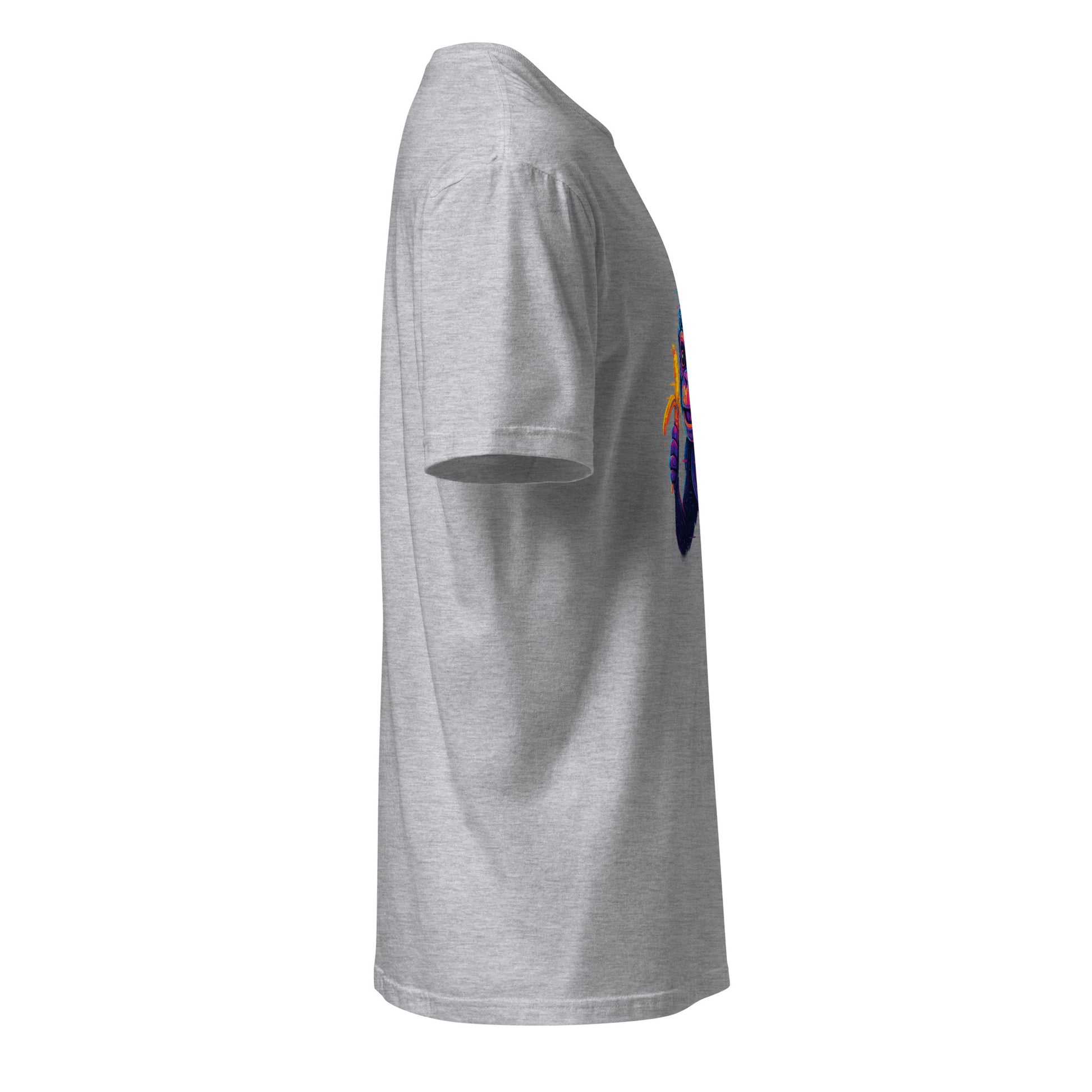 Cyber Monkey – Futuristic Primate - Short-Sleeve Unisex T-Shirt - Graphic Tee - Sport Grey - Right side