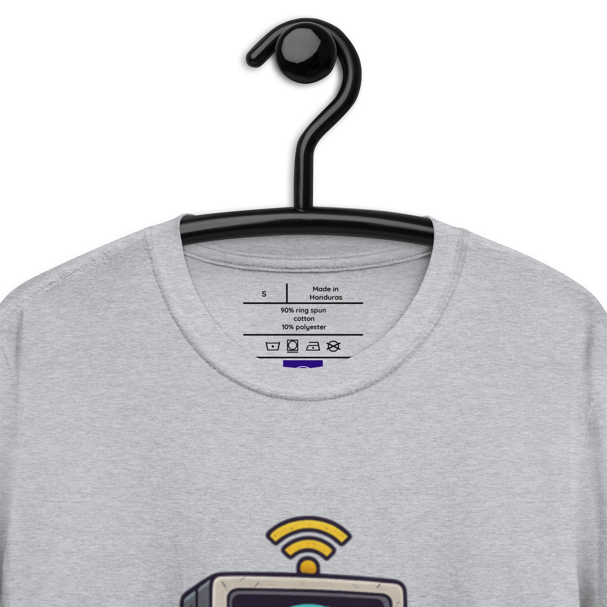 Digital Destroyer - Skeleton Bandwidth Battle - Short-Sleeve Unisex T-Shirt - Graphic Tee - Sport Grey - Front Neckline