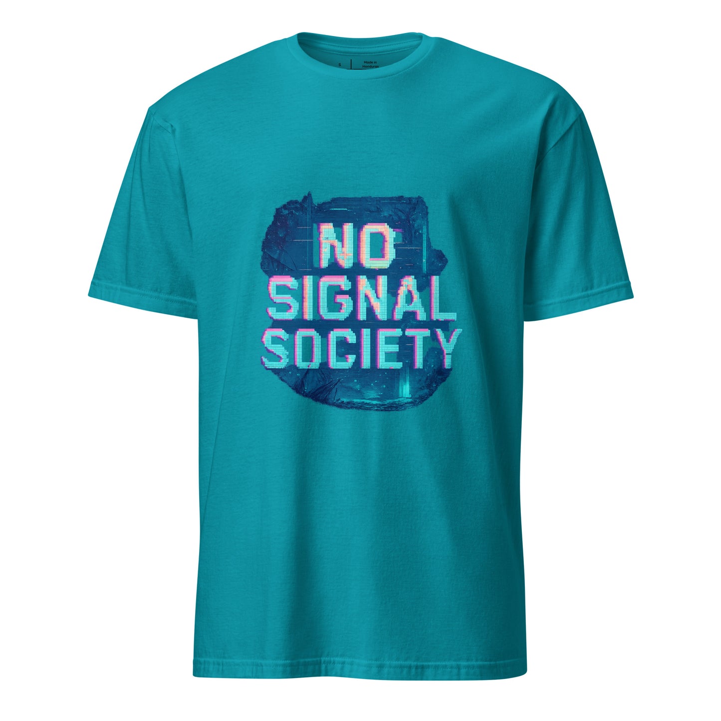 No Signal Society - Digital Detox - Short-Sleeve Unisex T-Shirt - Graphic Tee - Tropical Blue - Front