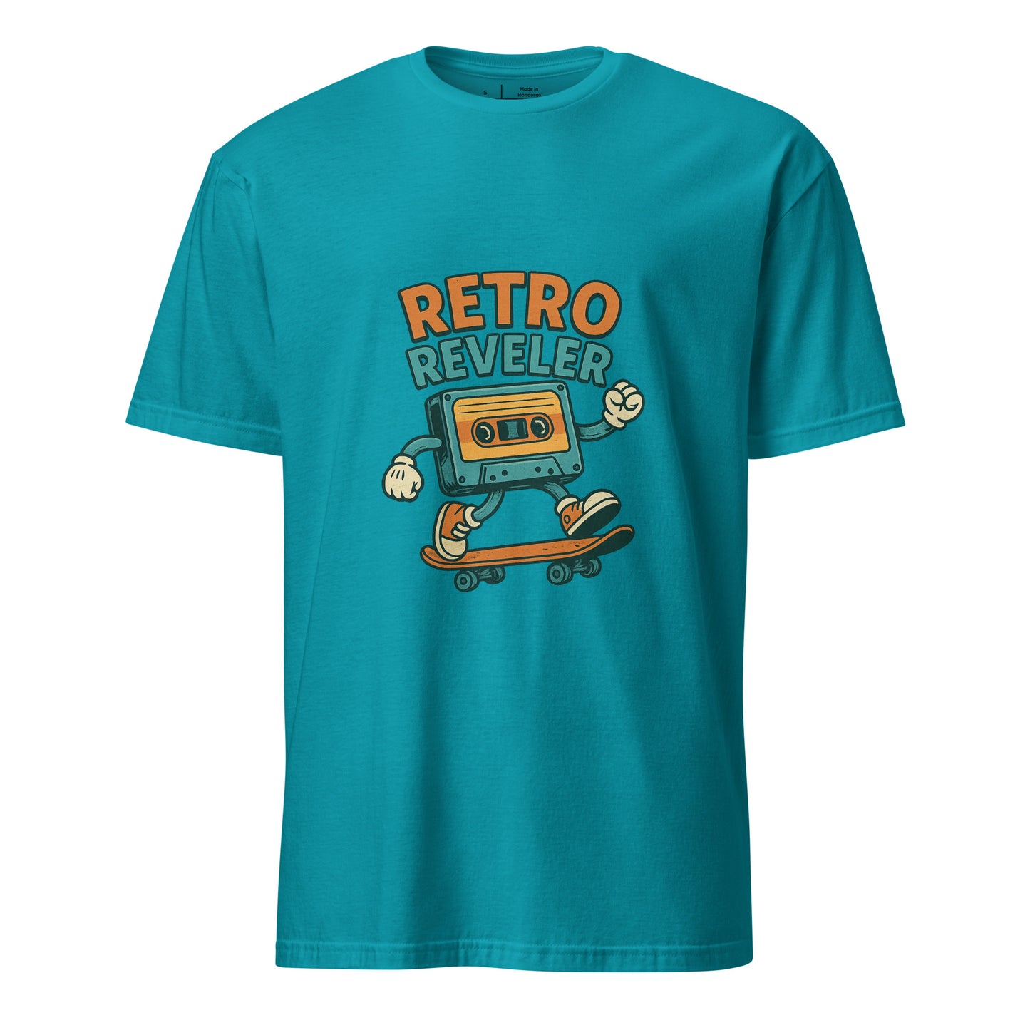 Retro Reveler - Nostalgic Nod - Short-Sleeve Unisex T-Shirt - Graphic Tee - Tropical Blue - Front
