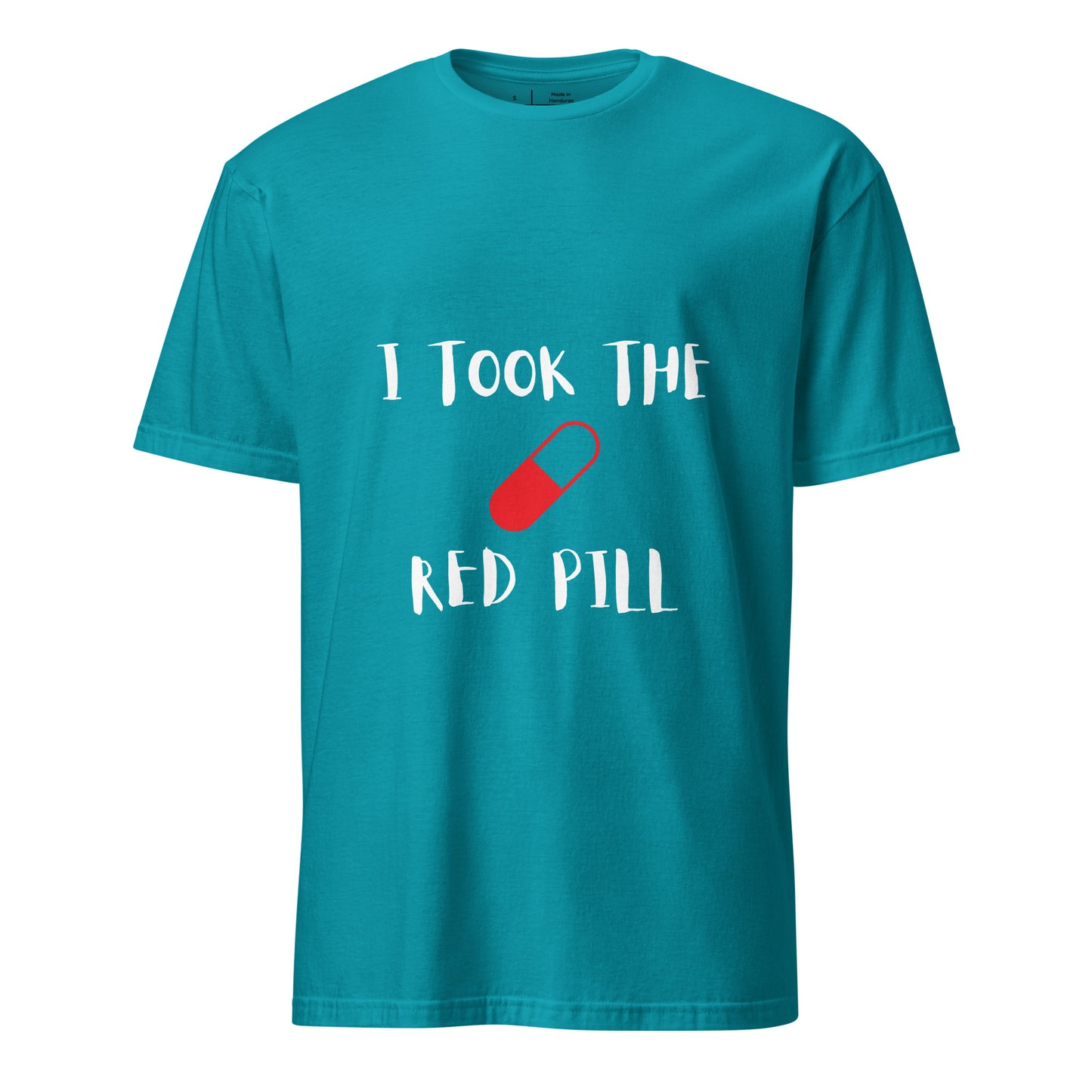 The Red Pill - Sci-Fi Tribute - Short-Sleeve Unisex T-Shirt - Graphic Tee - Tropical Blue - Front