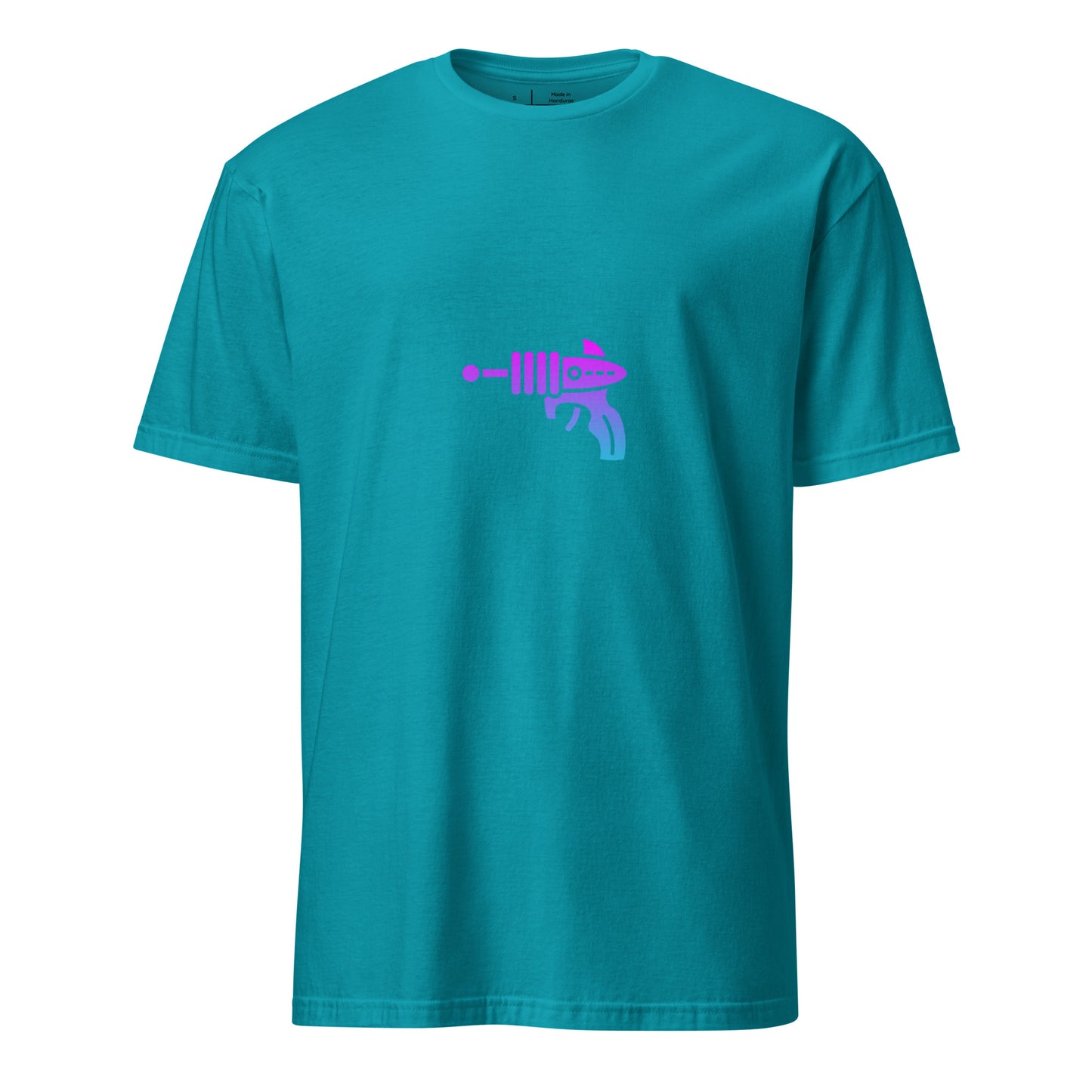 Ray Gun - Retro Sci-Fi Style - Short-Sleeve - Unisex T-Shirt - Graphic Tee - Tropical Blue - Front