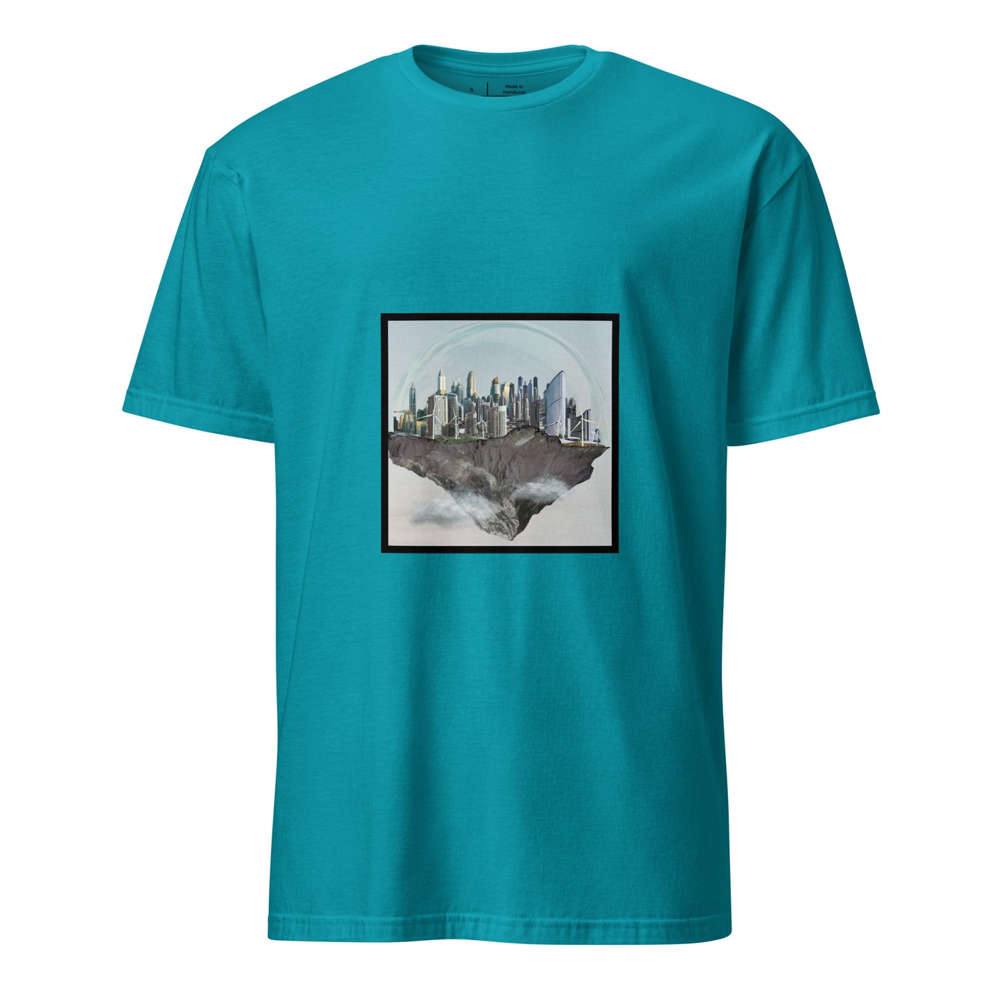 Utopia - City In The Clouds - Short-Sleeve Unisex T-Shirt - Graphic Tee - Tropical Blue - Front